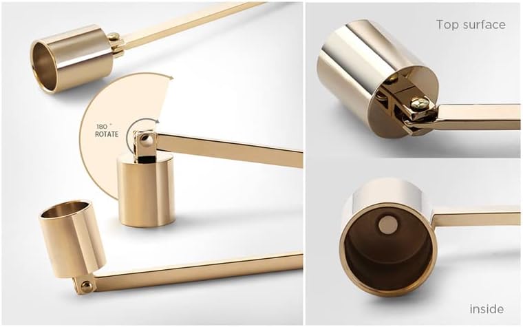 AIM & GGKK Candle Snuffer Antique Brass Candle Extinguisher Accessory for Putting Out Extinguish Gold Copper Candle Wicks Flame Safely