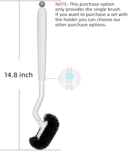 HAMITOR Toilet Bowl Brush Without Holder: Bathroom Deep Cleaning Toilet Cleaner Scrubber Under Rim with Curved Bristle for Dead Corner Clean - Modern Rv Toilet Decorative Accessories - White