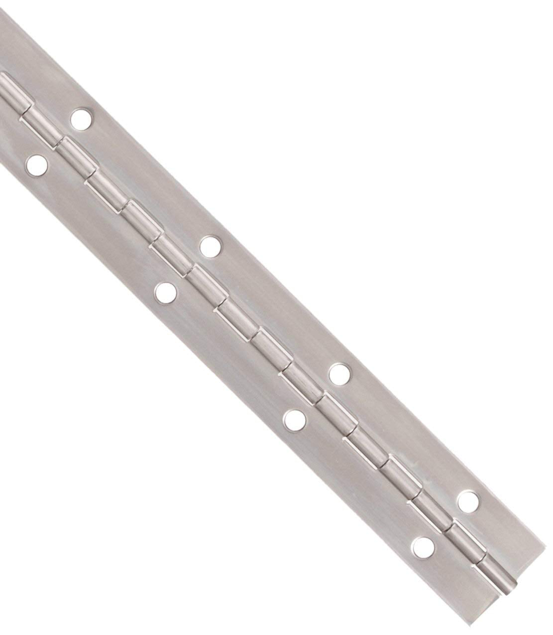 Stainless Steel Continuous Hinge with Hole, Bright Annealed Finish (2 Feet Long, 1-1/2 Inches Wide)