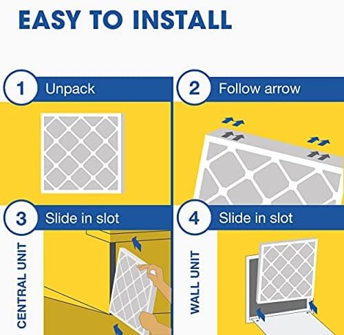 Aerostar 16x25x1 MERV 8 - 4 Count - High Efficiency Pleated HVAC, Furnace & Air Conditioner Filters - Removes Dust, Lint, Mold & Allergy-Causing Pollen