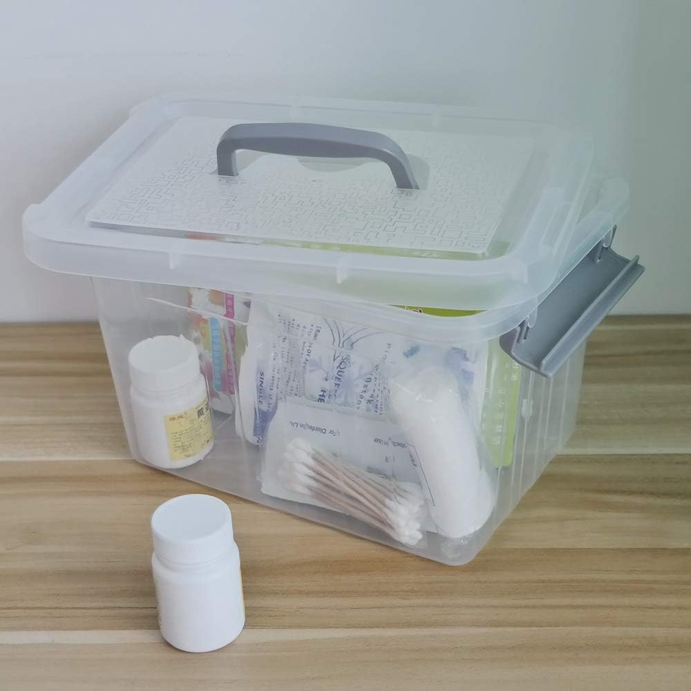 6-Pack Plastic Storage Box, 6 L Clear Storage Bins with Lid