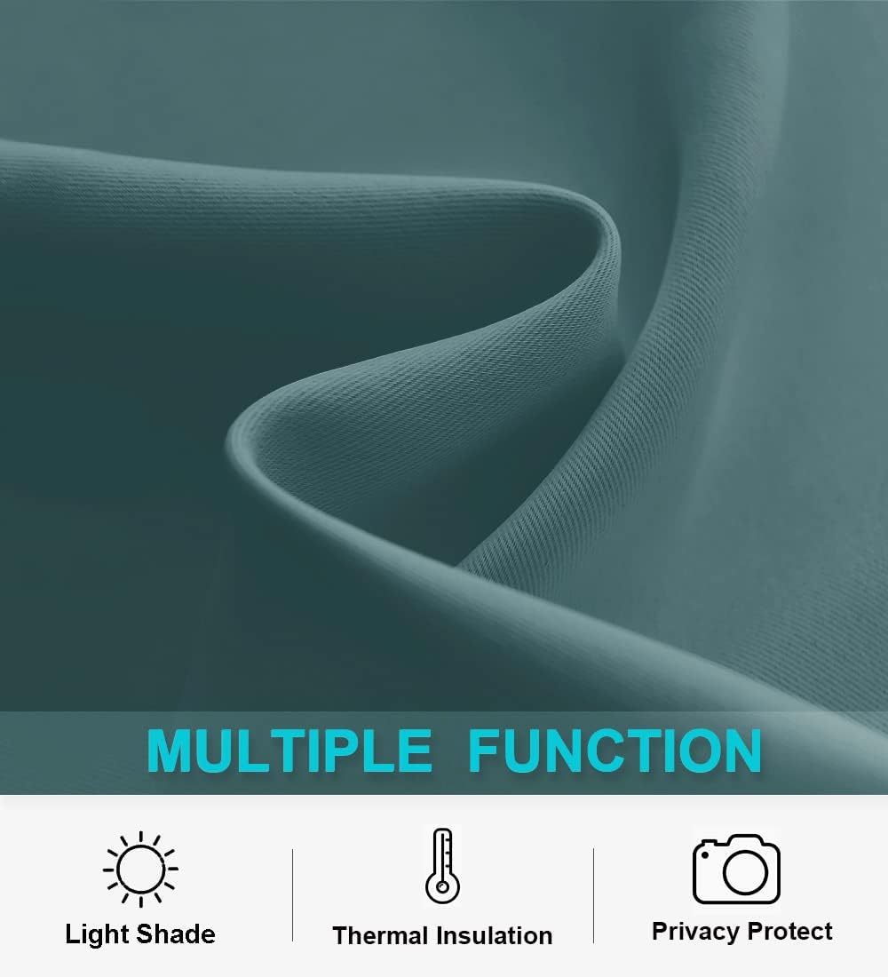 RYB HOME Small Curtains Blackout - Privacy Energy Efficiency Mini Curtains for Kids Bedroom RV Camper Windows Trailer Bathroom Kitchen Cabinet Door Window, W 29 x L 36, Teal Blue, 2 Panels