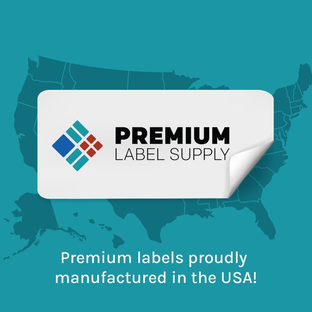 Premium Label Supply Bright Neon Color Fluorescent Sticker Labels - 1.5" x 1.5" Square Labels - (Fluorescent Yellow, 12,000 Labels)