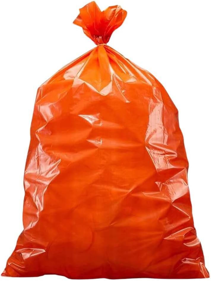 Plasticplace 32-33 Gallon Trash Bags │ 1.2 Mil │ Orange Garbage Can Liners │ 33’” x 39” (100 Count)