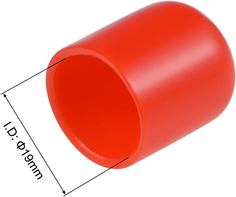 uxcell 20pcs Rubber End Caps 19mm ID Vinyl Round Tube Bolt Cap Cover Thread Protectors Red