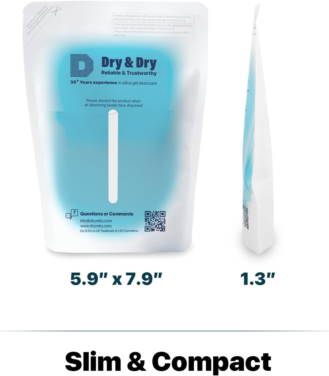 Dry & Dry 20 Packs Hybrid Moisture Absorbers & Musty Odor Eliminator Dehumidifier to Control Excess Moisture for Basements, Closets, Bathrooms, Laundry Rooms. Moisture Absorbers