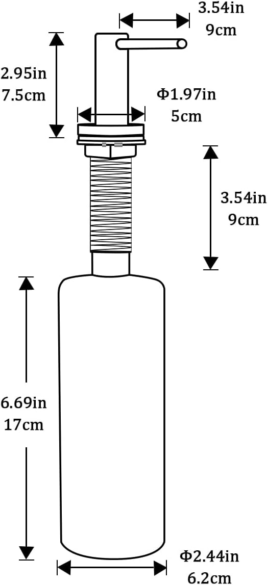 Kitchen Sink Soap Dispenser Champagne Gold Stainless Steel GAPPO Countertop Pump Hand Lotion Built in Bottle