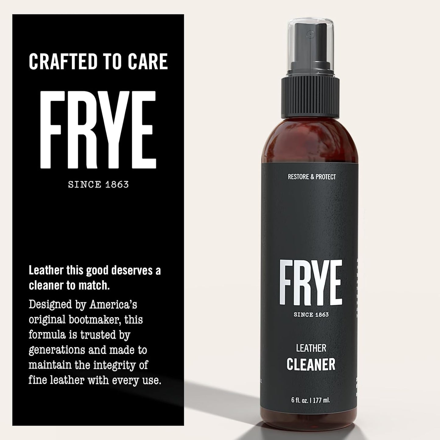 Frye Instant Leather Cleaner – Deep Clean for Leather | Non-Toxic, Made in USA | Gently Lifts Dirt from Shoes, Boots, Couches, Purses, Bags & More