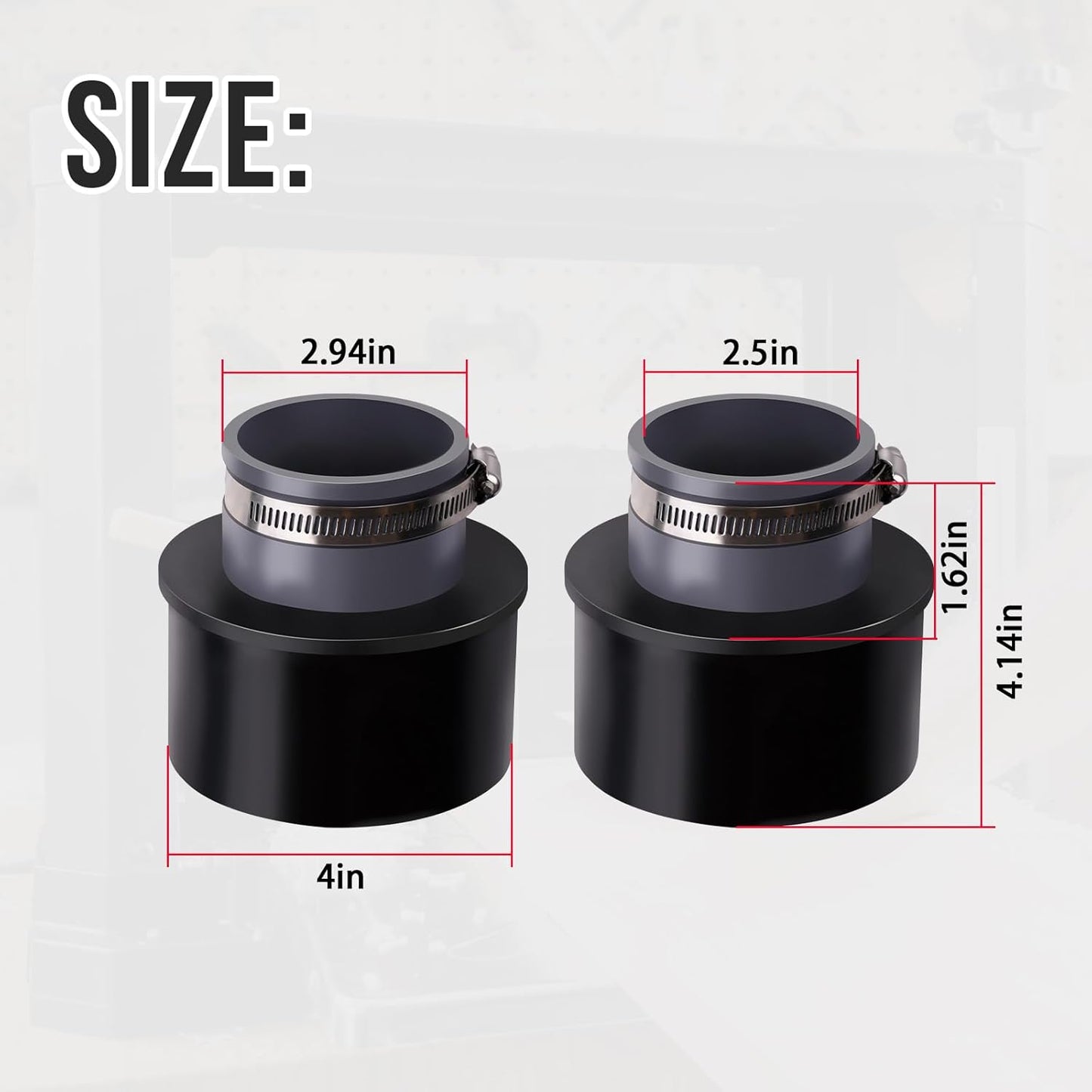 2.5'' Dust Collection Ports Port(2 Ports & 2 Metal Hose Clamps) Compatible with 2.5-inch dust collection hoses(Pack Of 2)