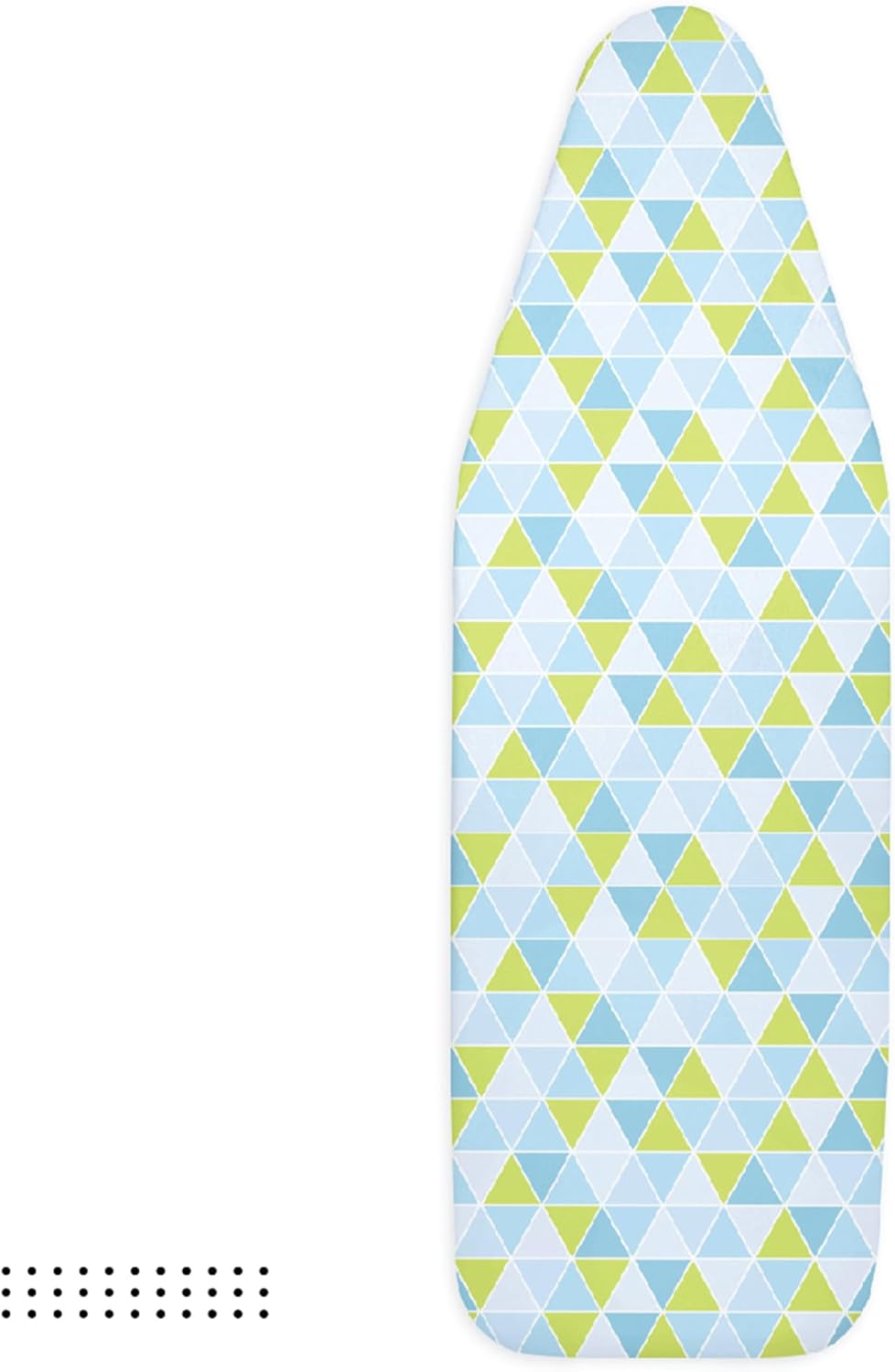 Encasa XO Ironing Board Cover and Pad - Thick 4mm Felt, Heat & Scorch-Resistant, Fits Medium Boards 42"x14", Elastic Bungee Cord Tightening, Easy Fit, Stain-Safe Dye, Triangles Aqua