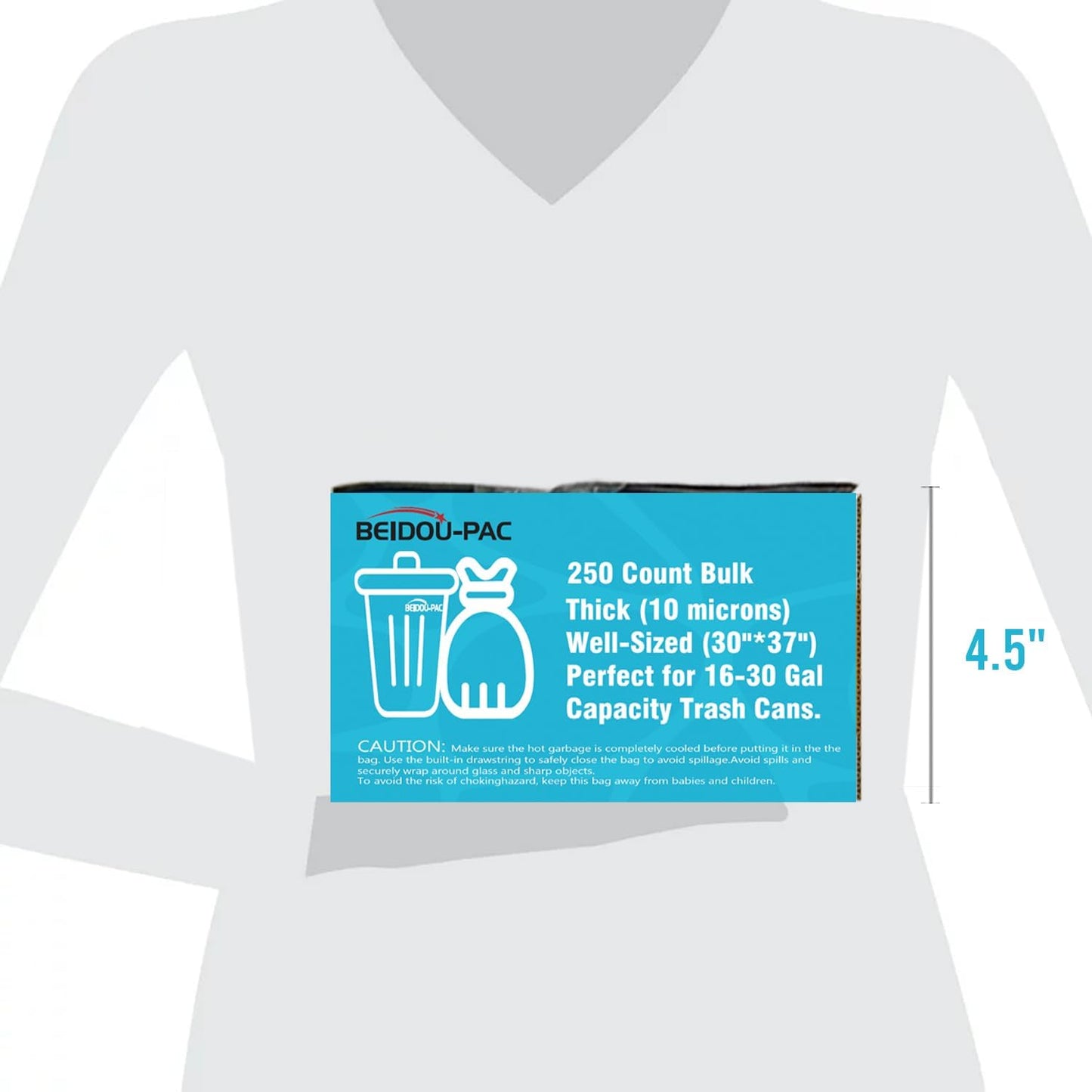 16-18-20-30 Gallon Trash Bags, 250 Count Bulk, Clear Plastic Recycling Bags, Multi-purpose Garbage Bags Can Liners for Business Home Kitchen Commercial and Industrial