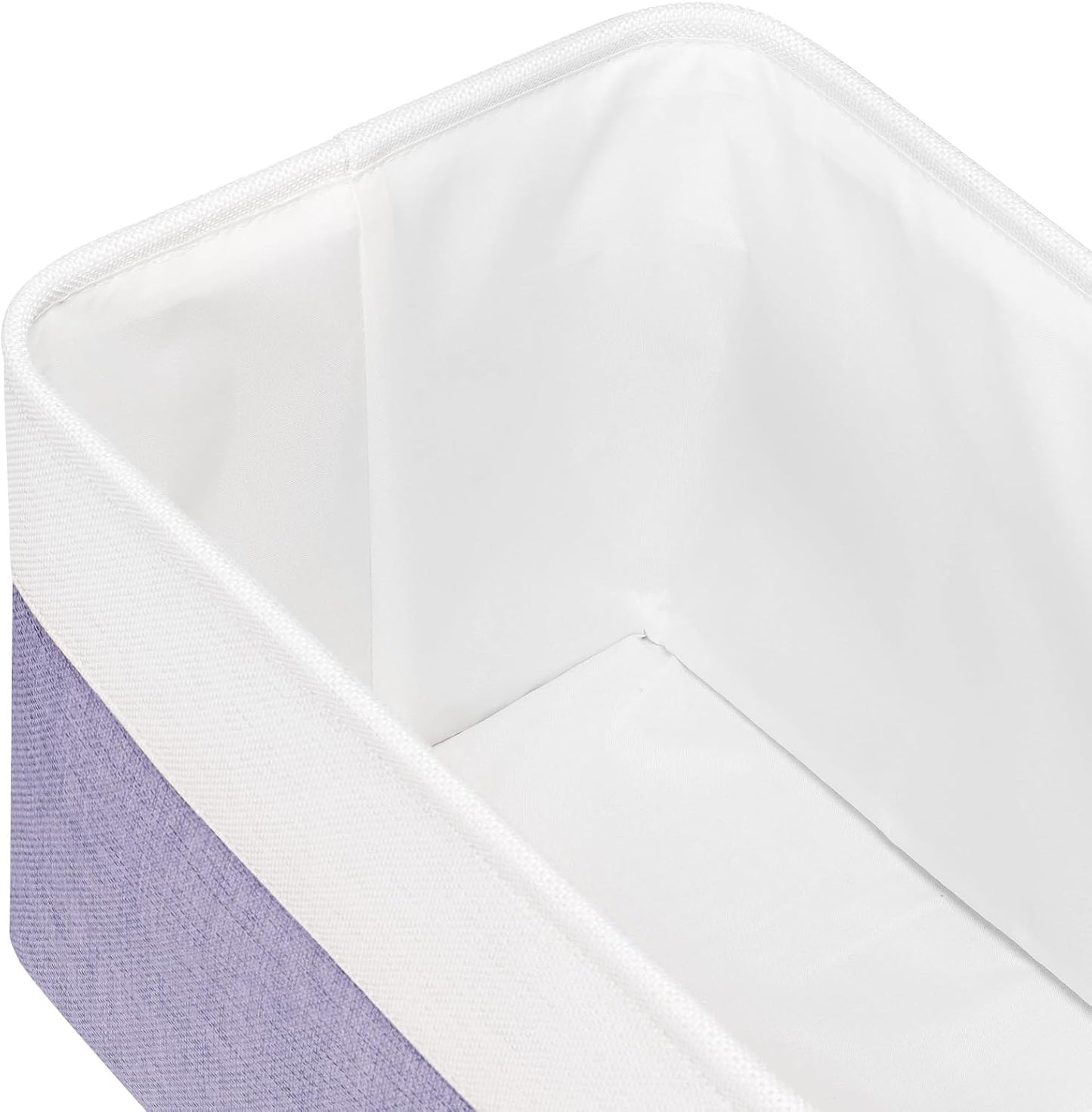 Univivi Large Fabric Storage Baskets Hard Bottom Organizer Bins for Shelves Organizing Foldable Storage Bins with PU Handles for Closet (Purple-4-Pack)