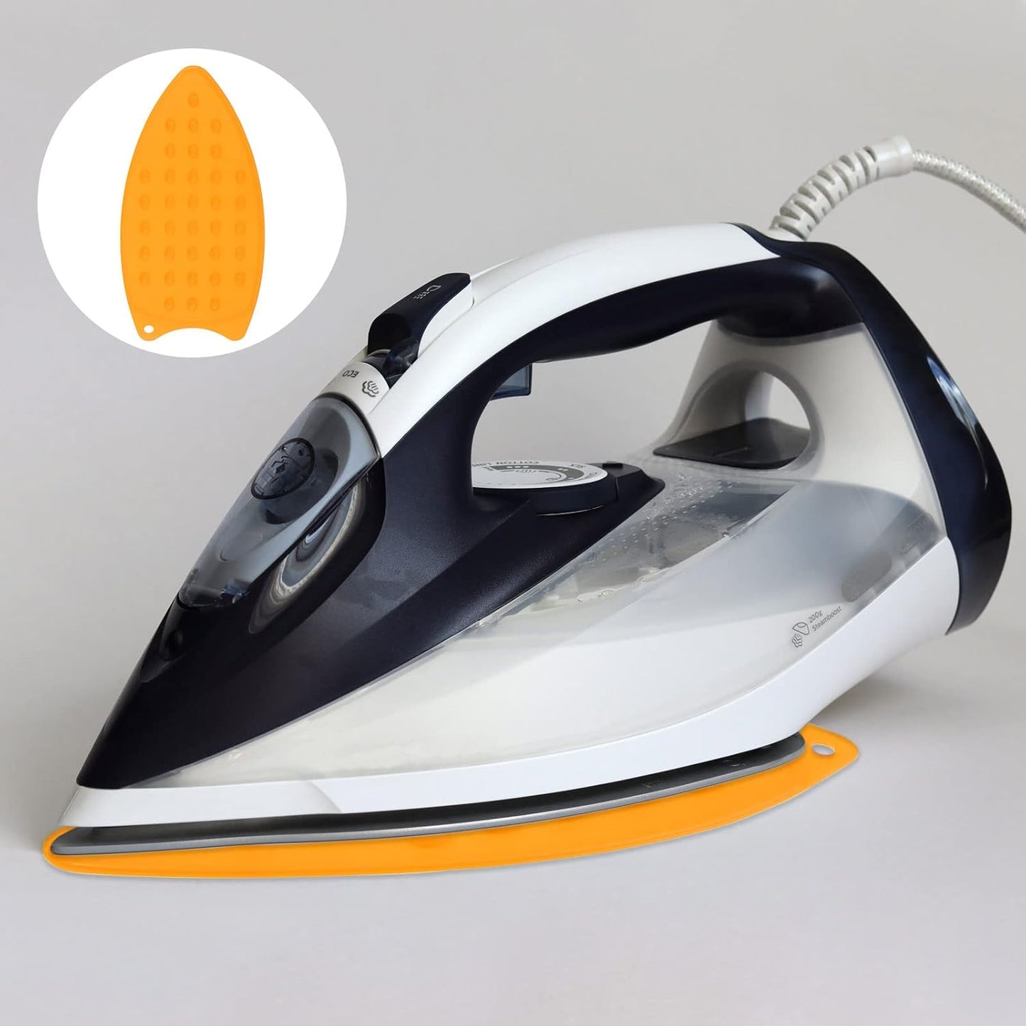 HARFINGTON Silicone Iron Rest Pad, Multipurpose Iron Hot Resistant Mat Iron Rest Plate for Ironing Board Hot Heat Resistant Steam Compact Mat, Orange