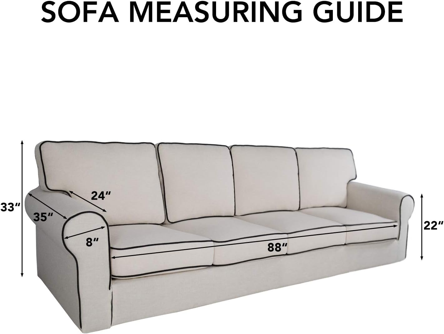 PureFit Reversible Quilted Sofa Cover, Water Resistant Slipcover Furniture Protector, Washable Couch Cover with Non Slip and Elastic Straps for Kids, Dogs, Pets (XX Large, Brown/Beige)