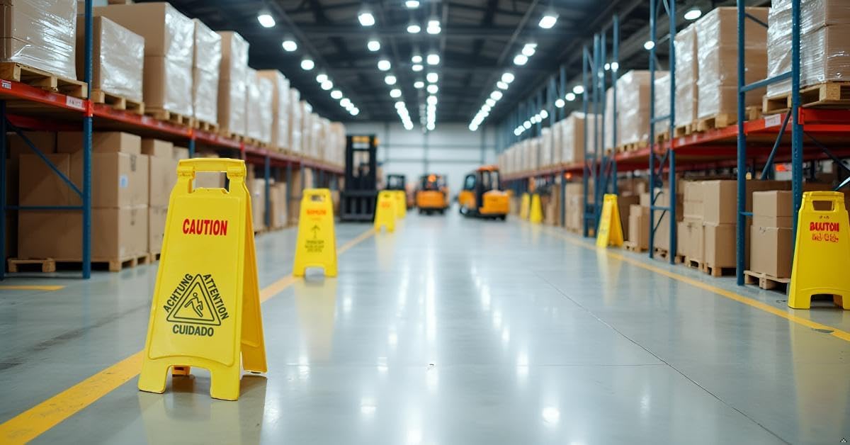 Wet Floor Sign, Slippery When Wet A-Frame Caution Sign, Bright Yellow 4 PACK