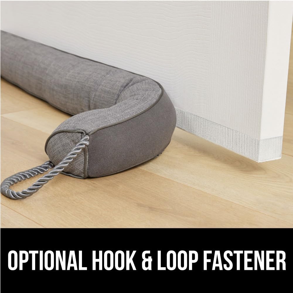 GORILLA GRIP Door Draft Stopper for Bottom of Doors, Weather Stripping Seal Blocks Hot Air, Noise, Bugs, Keeps Cold AC in, Sound Proofing Easy Install Gap Filler, Home Essentials, 32 Inch, Slate Gray