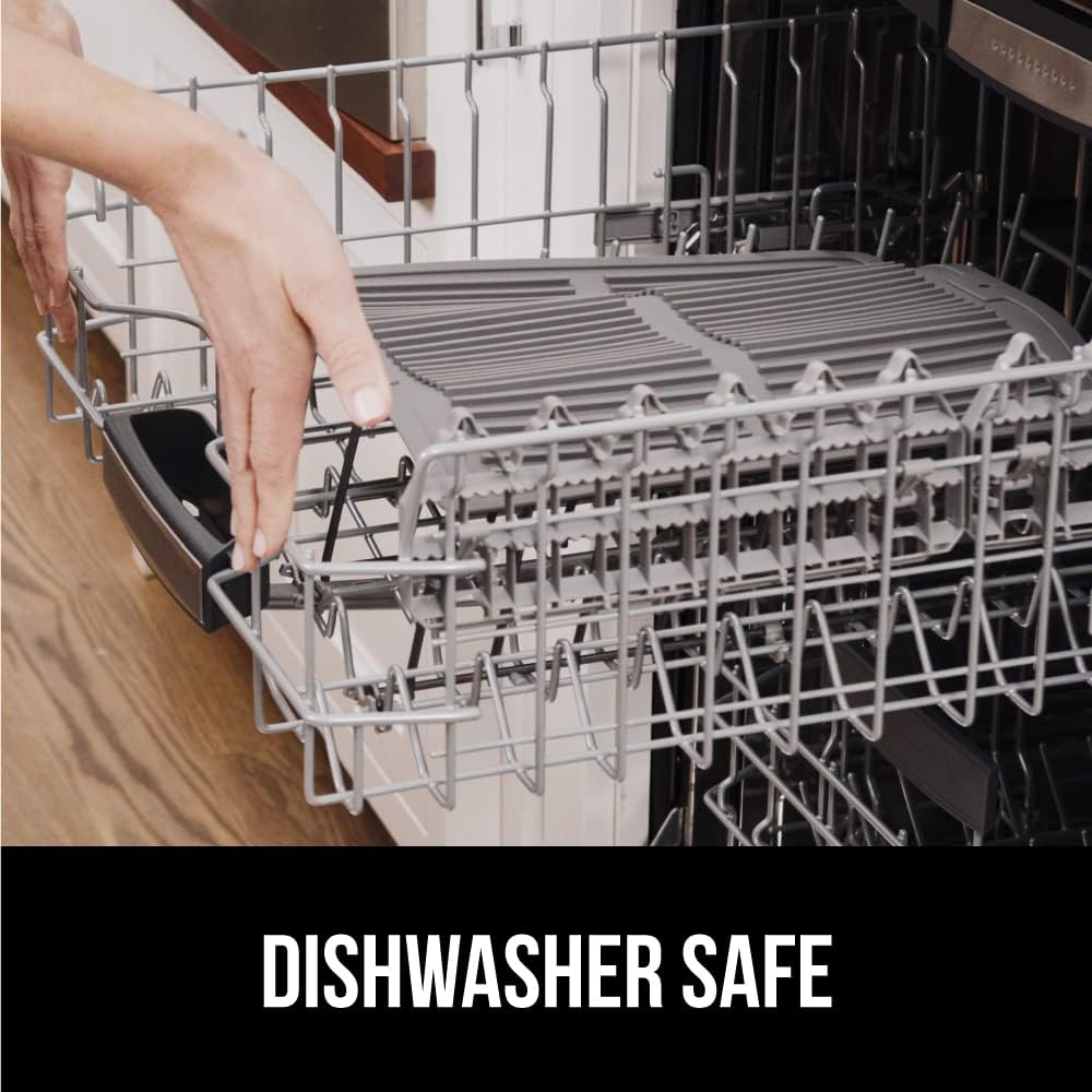 GORILLA GRIP 100% BPA-Free Patented Silicone Dish Drying Mat for Kitchen Counter, 18x24 Inch, Water Catching Ribbed Design, Easy Clean Waterproof Sink Liner, Heat Resistant, Fits Under Rack, Gray