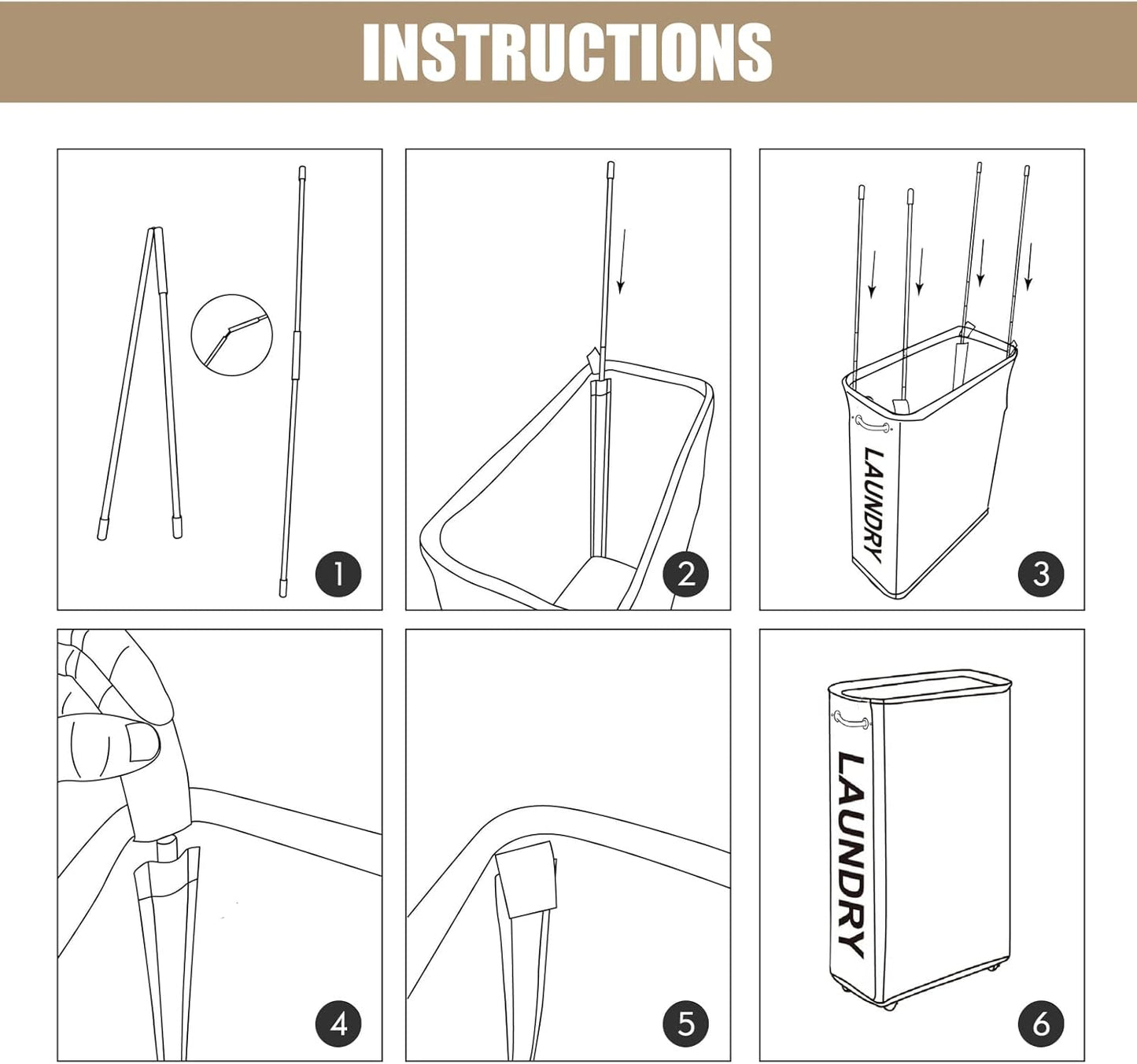 DOKEHOM 29-Inches Enlarged Slim Laundry Basket with Removable Wash Bag on Wheels, Collapsible Rolling Laundry Hamper, Foldable Narrow Corner Clothes Storage Bins (Dark Grey)