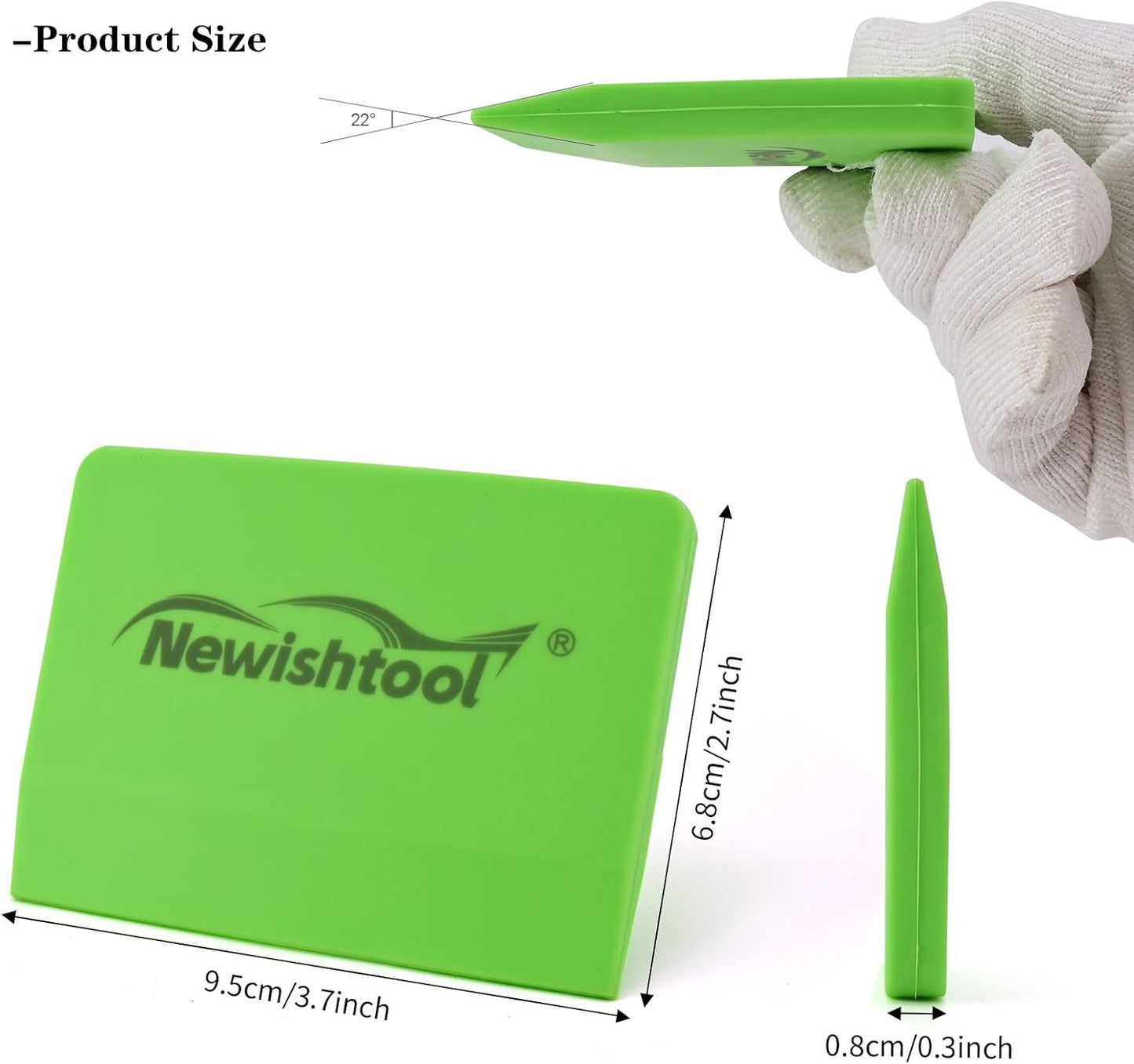 NEWISHTOOL Soft Silicone Squeegee, Small V-Blade Scraper for Window Film Application & Water Removal, 2 PCS PPF Squeegee for Car Paint Protective Film Installation