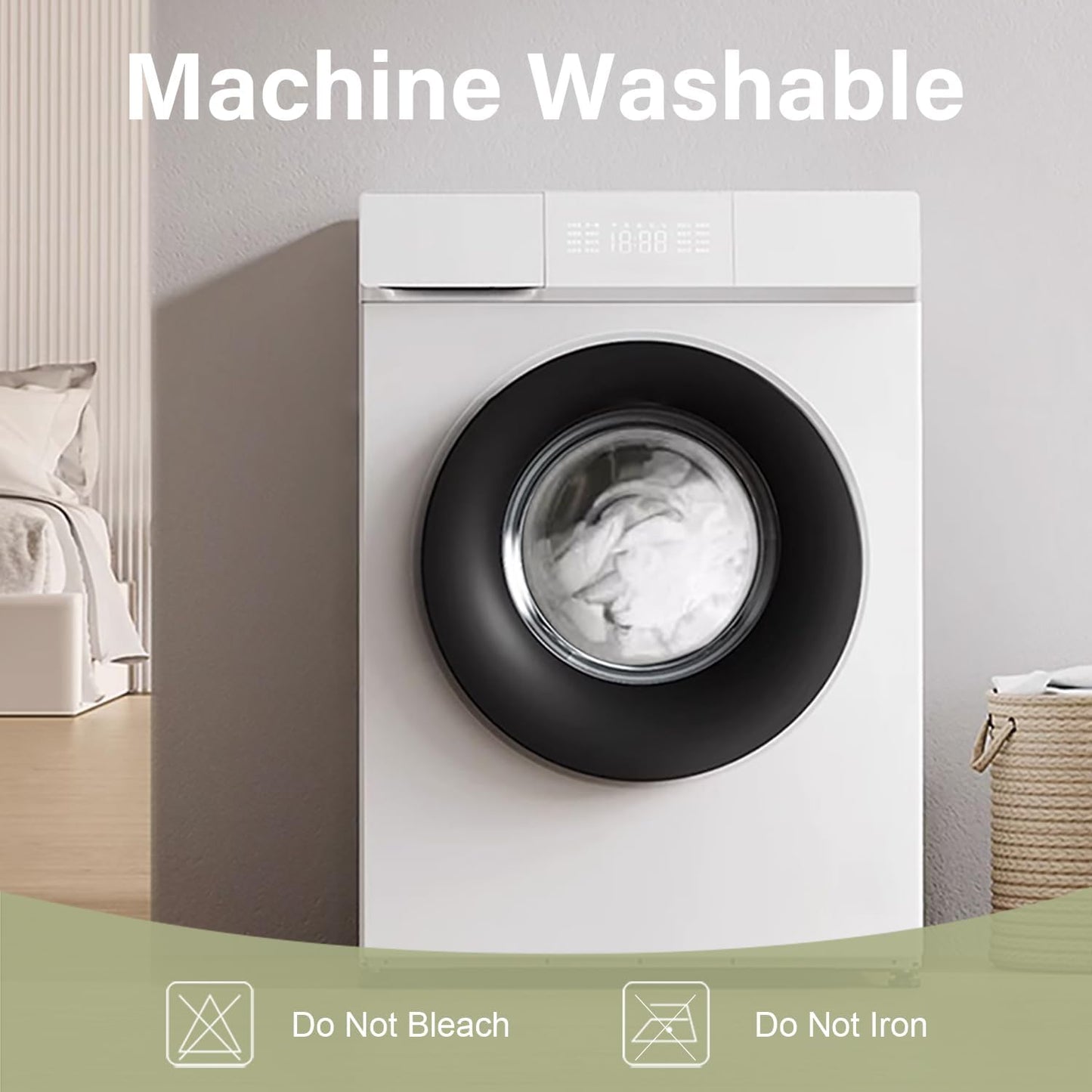 Queen Mattress Protector Waterproof Mattress Pad Washable Bamboo Rayon Mattress Cover Breathable Noiseless Bed Protector 5" - 21'' Elastic Fitted Deep Pocket