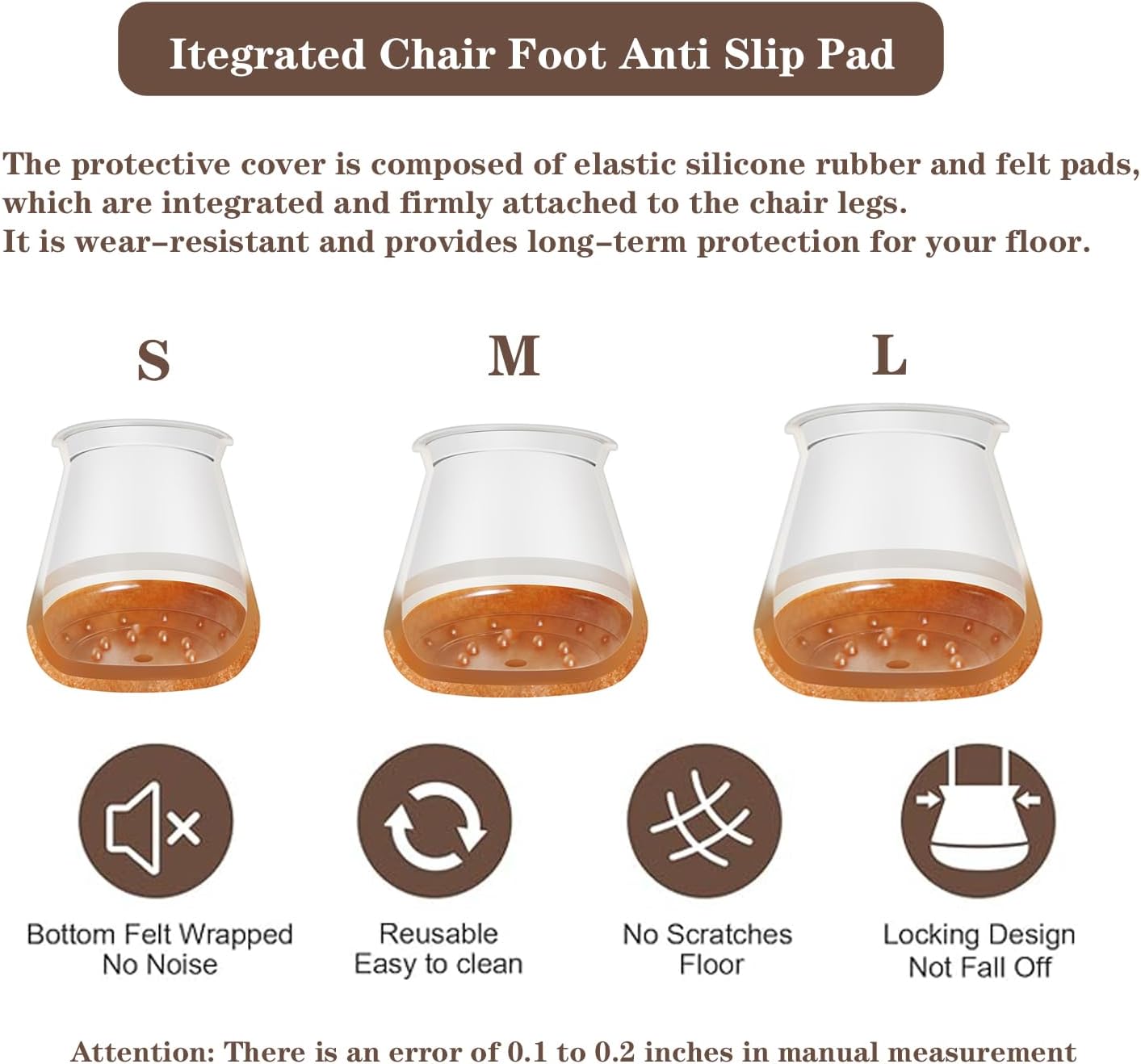 OCONDA 20 Pcs Chair Leg Floor Protectors for Hardwood Floors, Clear Rubber Furniture Sliders with Felt, Silicone Furniture Leg Caps Covers, Fit Round Diameter (0.8''-1.2'')