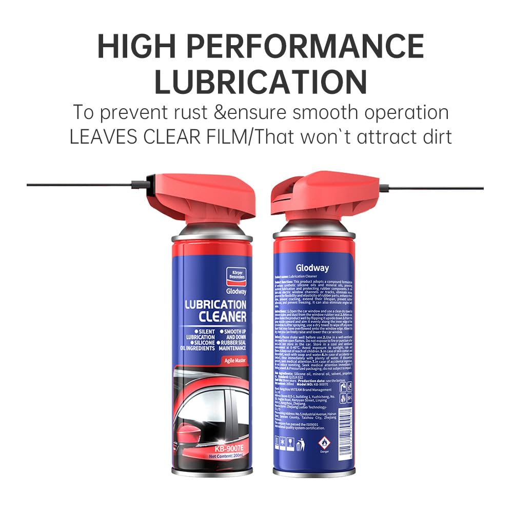 Glodway Specialist Silicone Lubricant Spary,Garage Door Lubricant Oil,with Smart Straw Sprays 2 Ways,for Door Higne,Bike,Sewing Machine,Metal Parts,10 OZ