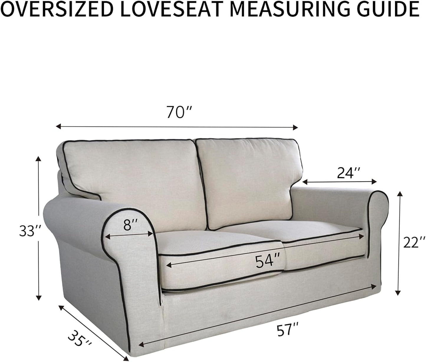 PureFit Reversible Quilted Sofa Cover, Water Resistant Slipcover Furniture Protector, Washable Couch Cover with Non Slip and Elastic Straps for Kids, Dogs, Pets (Oversized Loveseat, Gray/Gray)