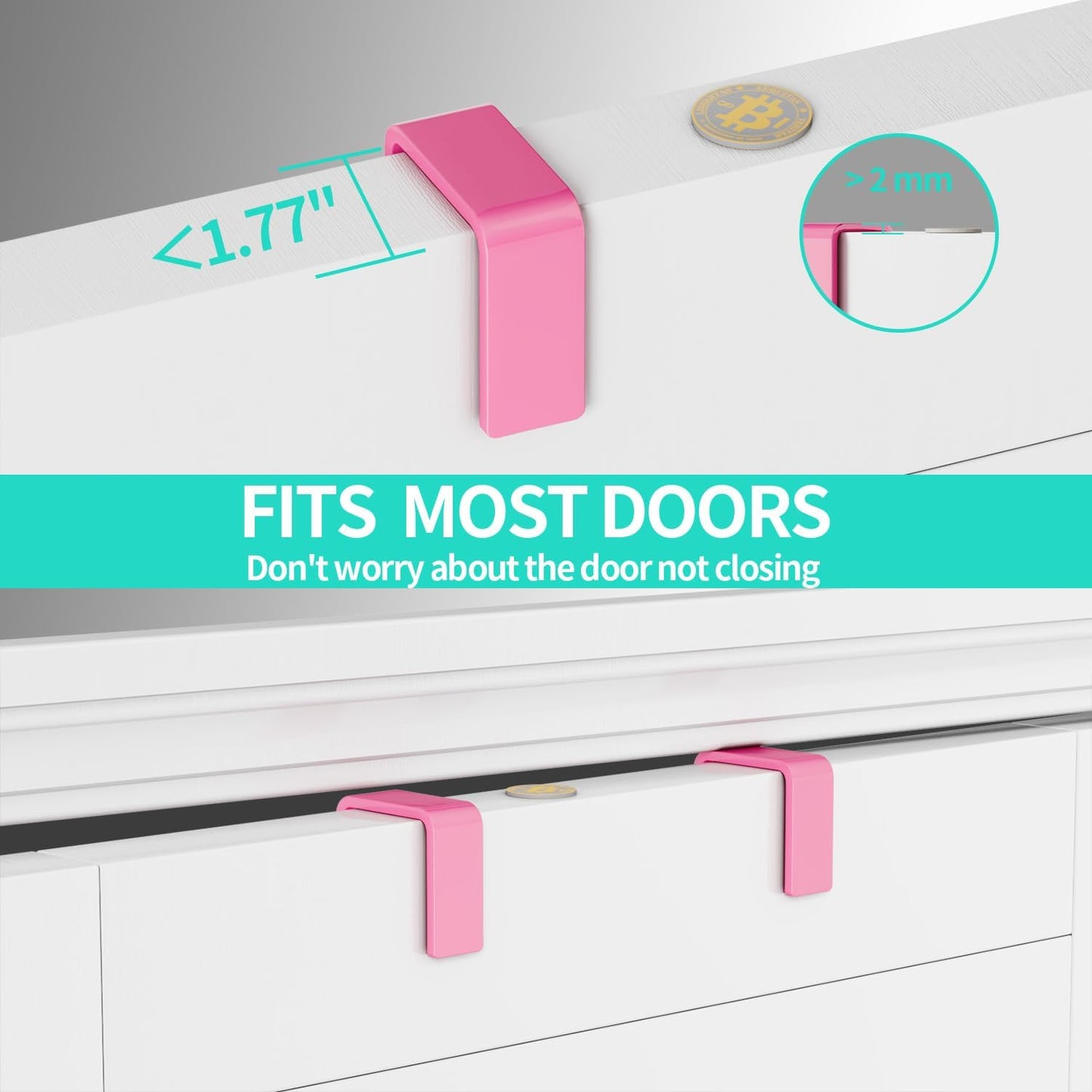 HapiRm Over Door Organizer Storage - Hanging Door Organizer with 4 Metal Large Capacity Baskets and Adjustable Coat Hook for Bathroom Bedroom Kitchen Pantry Closet Cabinet