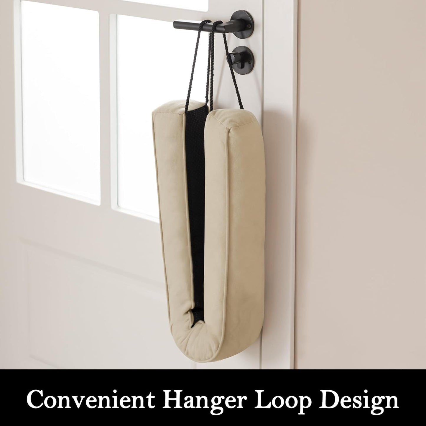 Sunolga 36" Door Draft Stopper Blocks Hot and Cold Air with Removable Washable Cover for Gaps Up to 3", All-Season Seal for Noise, Door Sweep for Bottom of Door and Window, Home Essentials, Beige