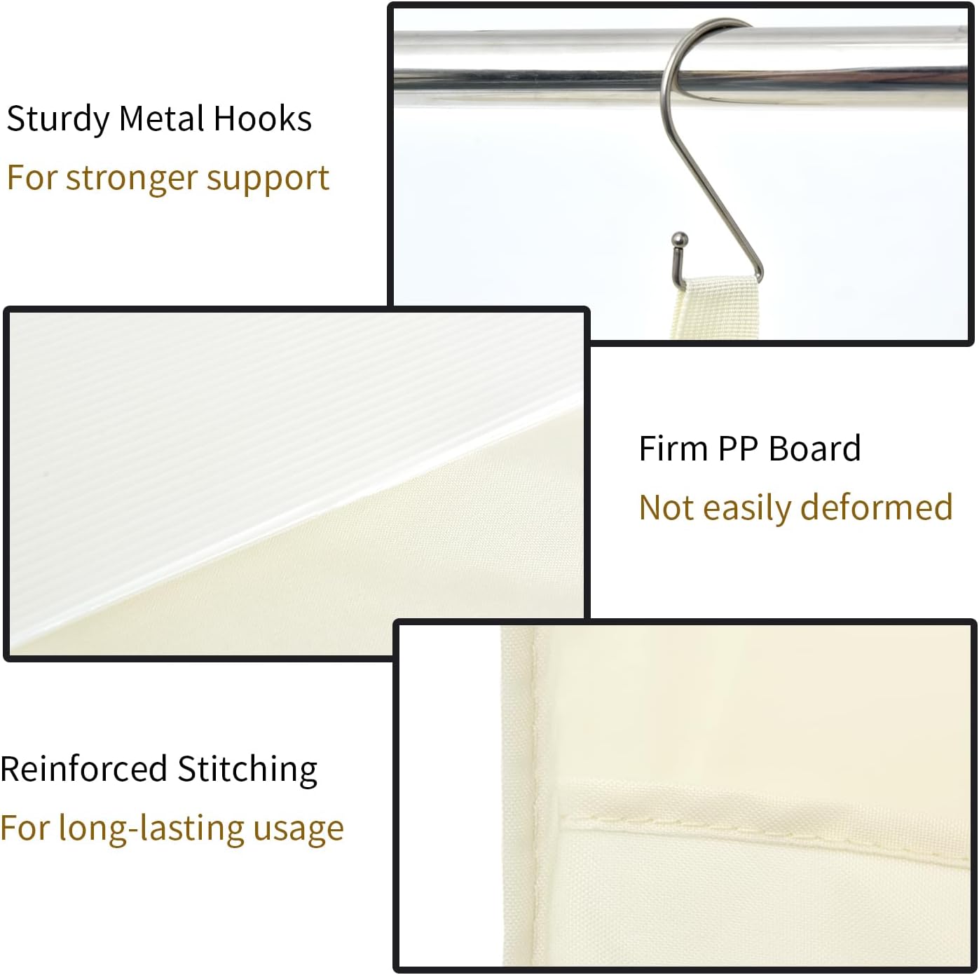 GRANNY SAYS 4-Shelf Hanging Organizer, Closet Hanging Shelves, Space Saver for Bedroom & Living Room, Beige, 2-Pack