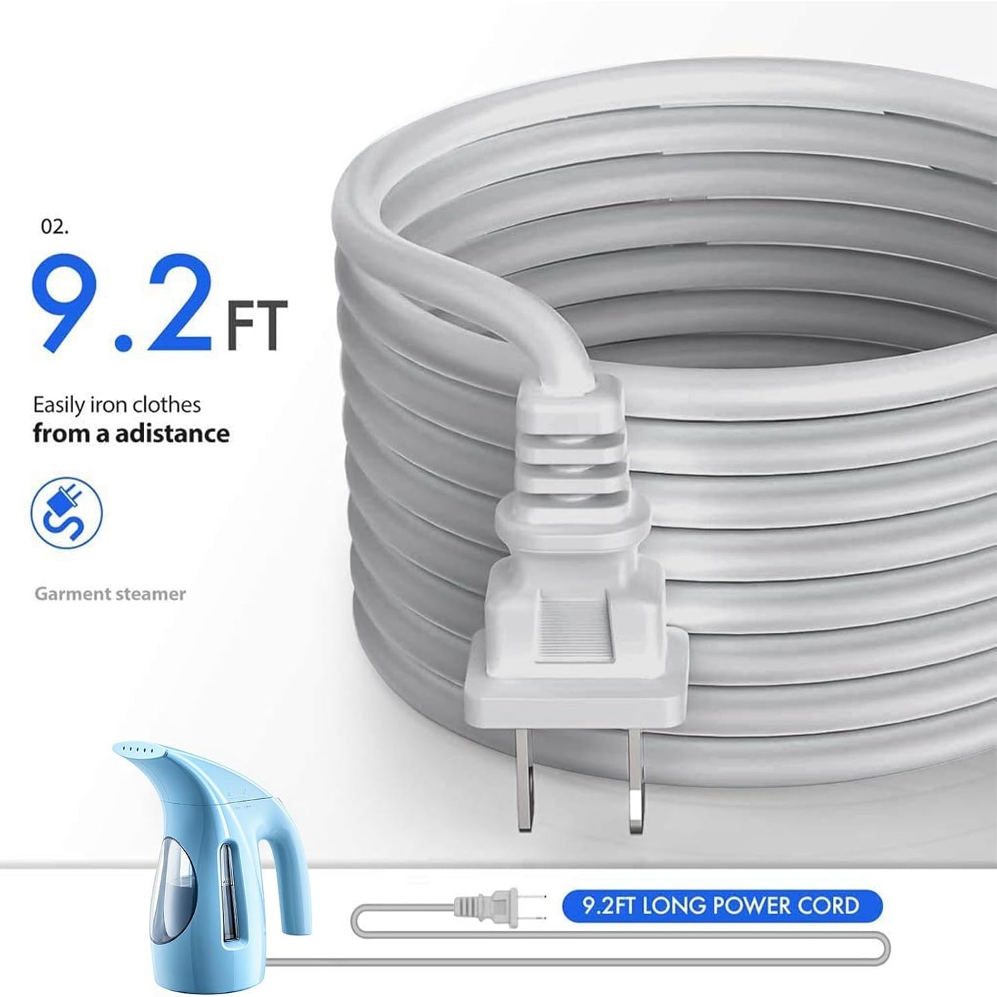 HiLIFE Steamer for Clothes, Portable Handheld Design, 240ml Big Capacity, 700W, Strong Penetrating Steam, Removes Wrinkle, for Home, Office(ONLY FOR 120V) (Sky Blue)