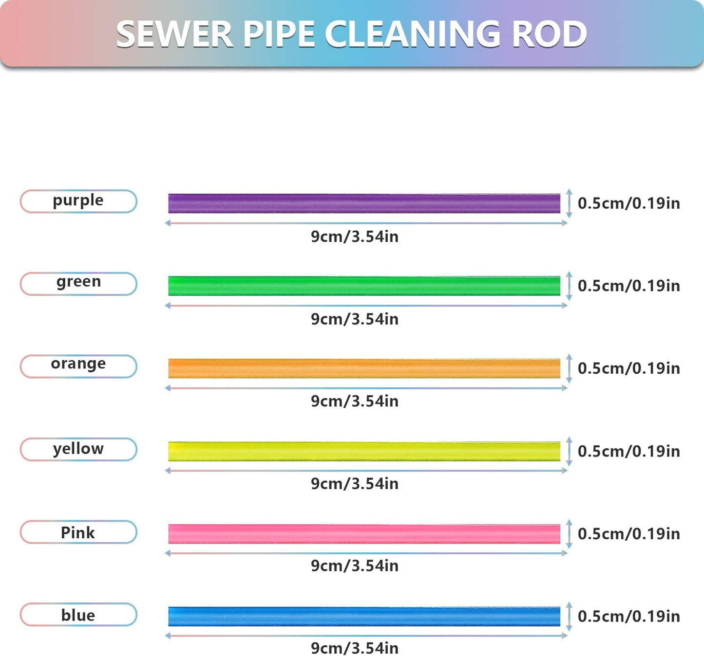 72pcs Drain Cleaner Deodorizer Sticks - Keep Drain Pipes Clear, Prevent Clogs for Kitchen, Bathroom, Toilet (6 Color)