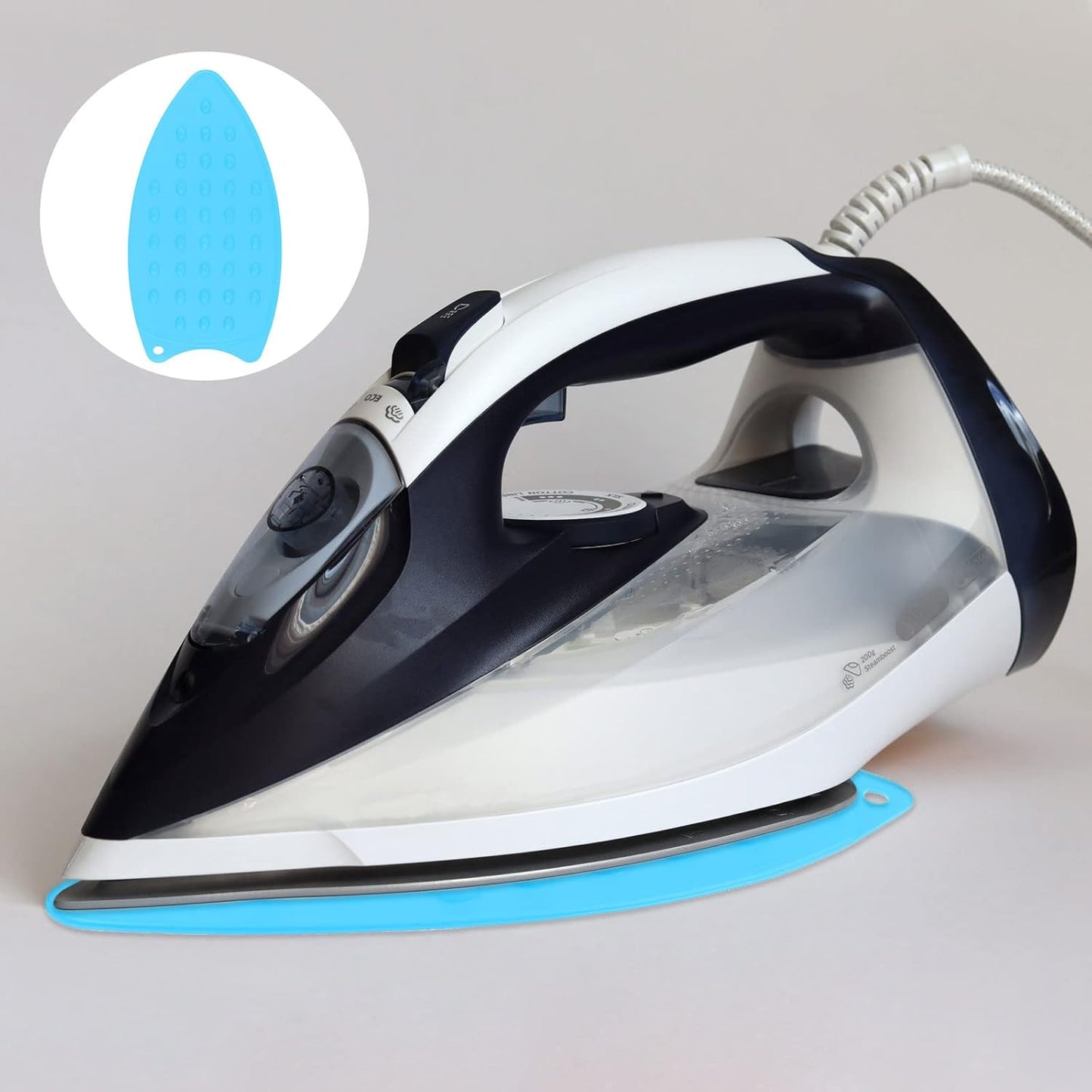 HARFINGTON 2pcs Silicone Iron Rest Pad, Multipurpose Iron Hot Resistant Mat Iron Rest Plate for Ironing Board Hot Heat Resistant Steam Compact Mat, Blue