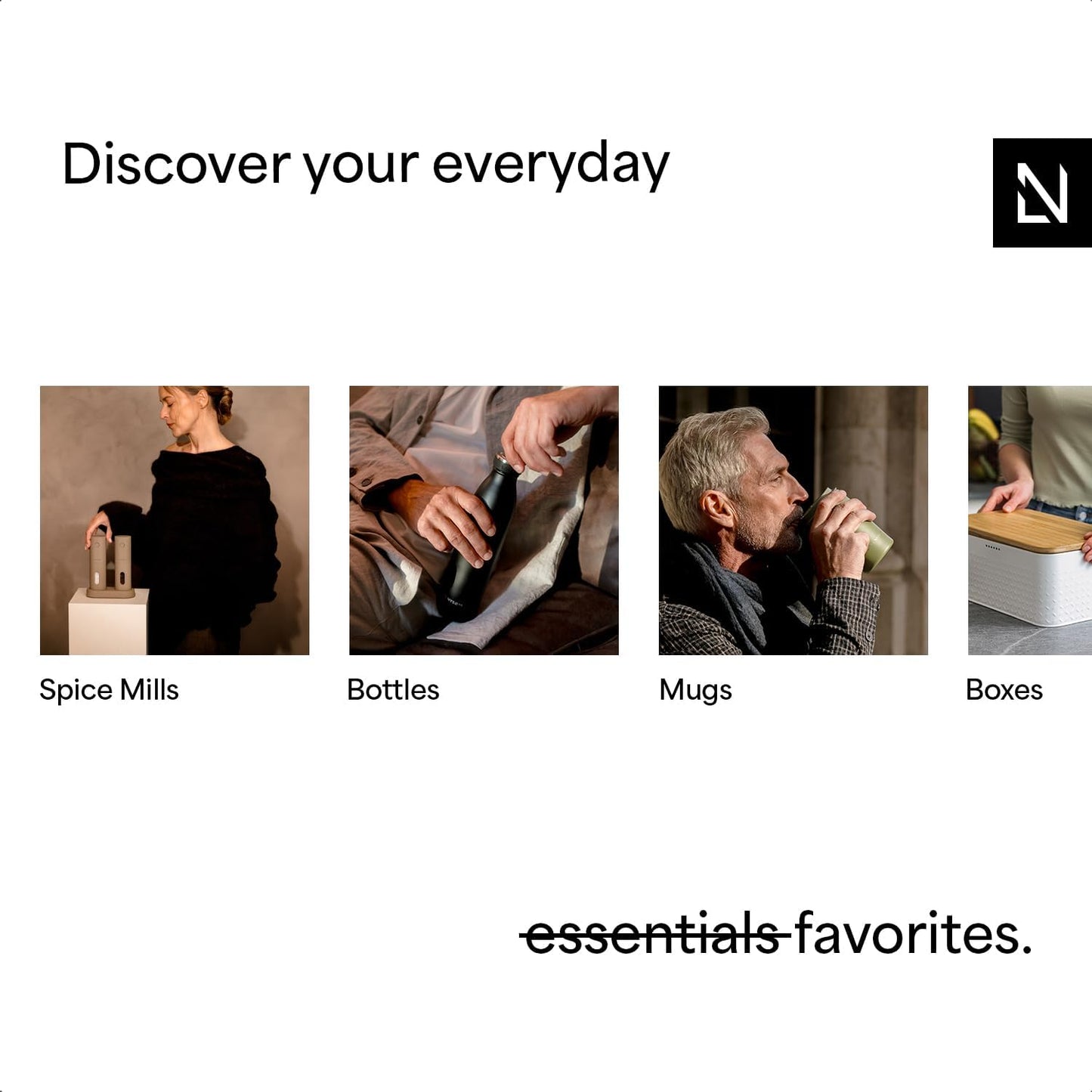 LARS NYSØM Stainless Steel Insulated XL Water Bottle 12oz 17oz 25oz 34oz 51oz | Insulated Thermo Flask for Hot and Cold Beverages | Leakproof Drinking Bottle (Taupe Brown, 50.7 oz)