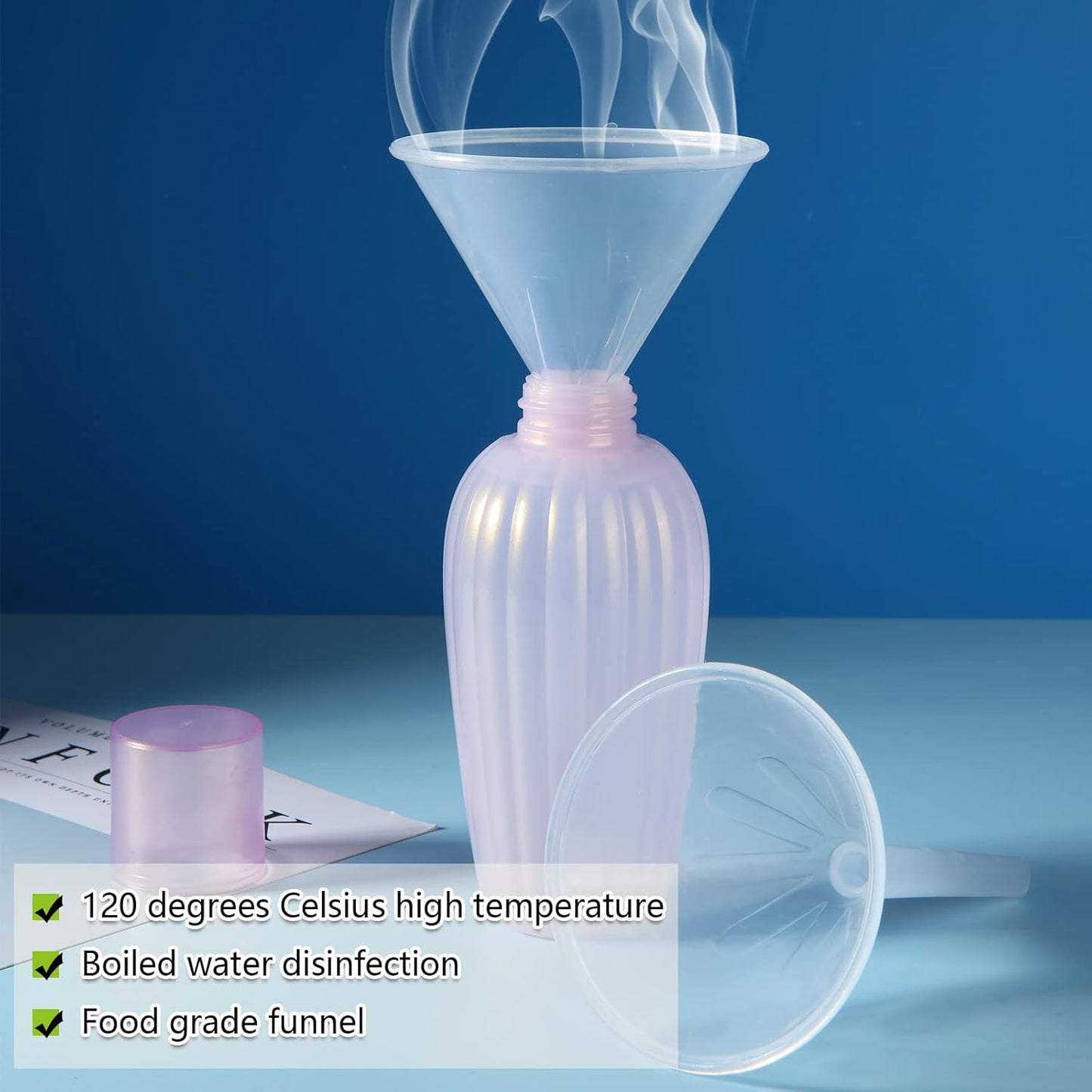 LANIAKEA 20PCS Plastic Funnel Set, 3" Plastic Funnel, Clear Funnels for Filling Bottles, Lab, Water Bottle,Capsule,Oils, Perfume, Liquid