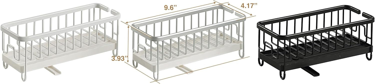 SunnyPoint Never Rust Aluminum Utensil, Sink Cleaning Tools Holder for Kitchen Sink with Drain Board; Dish Wand, Sponge, Soap Dispenser, Utensil Organizer Caddy (SIL)