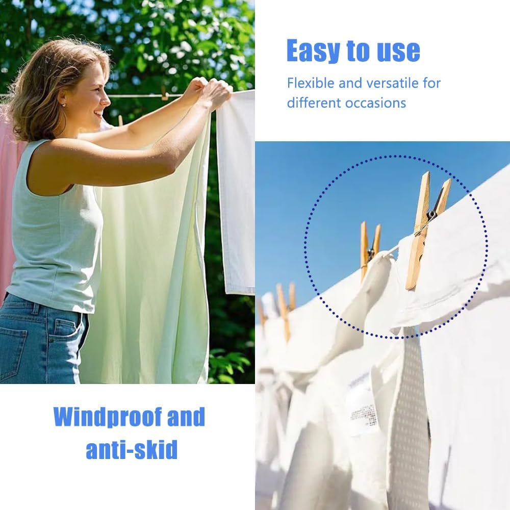 Retractable Clothesline Used to Outdoor,39 feet(12 Meters) PVC Line Retracting,Including 12 pcs ClothesPins,Wall Mounted Retractable Laundry Line for Drying Clothes