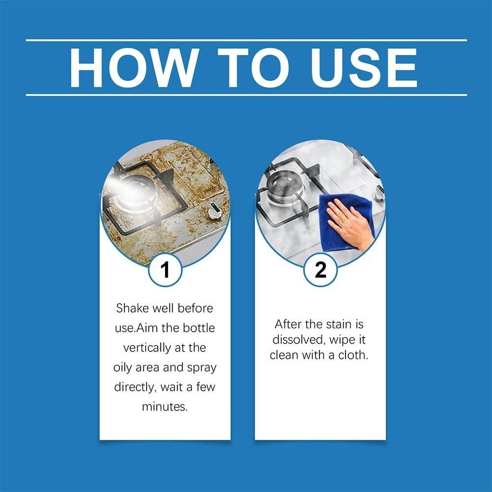 Oven cleaner Kitchen,Heavy Oil Cleaner, 2025 Upgrade Multipurpose Grease Remover, Durable Stain Cleaning Agent for Kitchen Surfaces, Portable Degreasing Spray 500ML