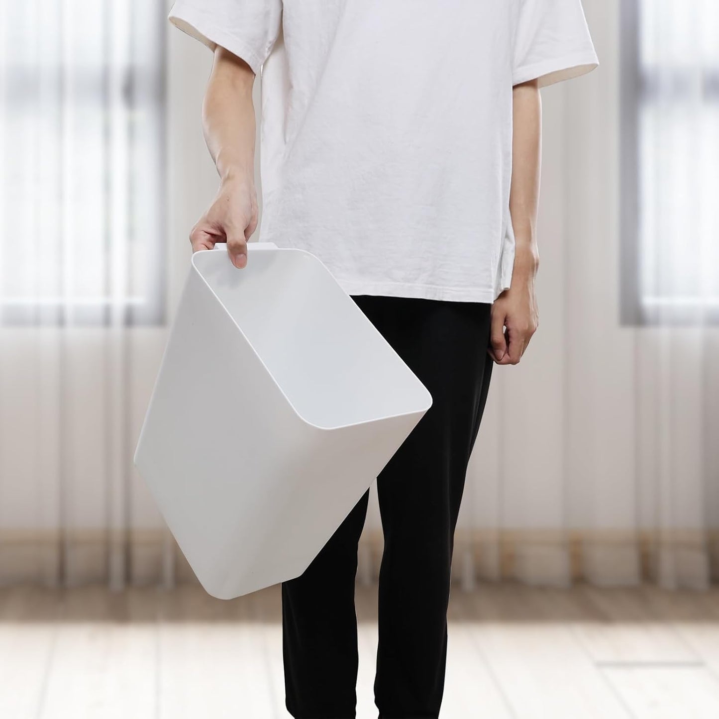 3-Pack 4.5 Gallon Trash Can, Waste Bin for Under Desk, Kitchen, Home, Office, White