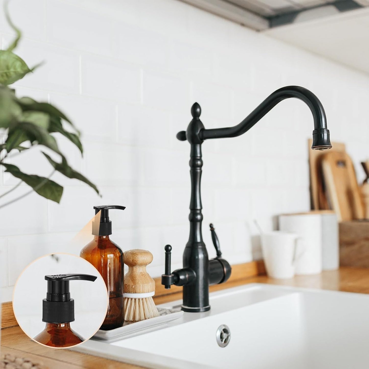 uxcell 16 Pcs Soap Dispenser Pump Heads Soap Dispensers Top Pumps Replacement Switch Pumphead for Standard 24/418 Neck Size Lotion Shampoo Bottle, Transparent