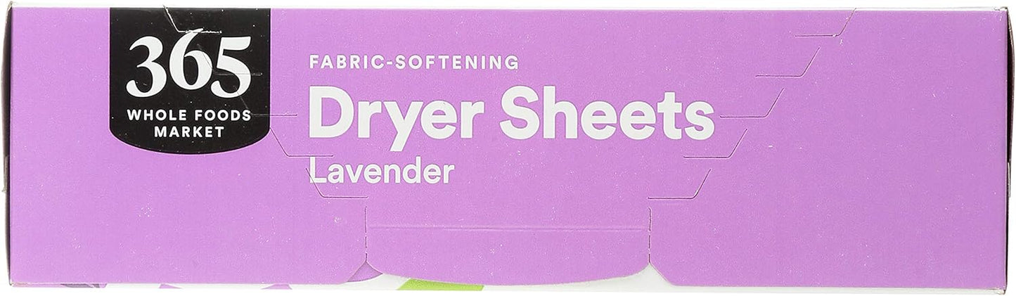 365 by Whole Foods Market, Lavender Fabric Softener Sheets 80 Count, 80 Count (Pack of 2)