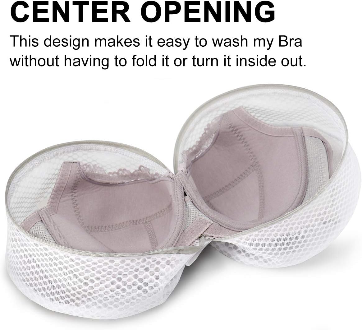 Muchfun 3Pcs Bra Wash Bags, Honeycomb Mesh Laundry Bags for Delicates, Lingerie, Intimates and Underwear 8 x 8 x 8 Inches