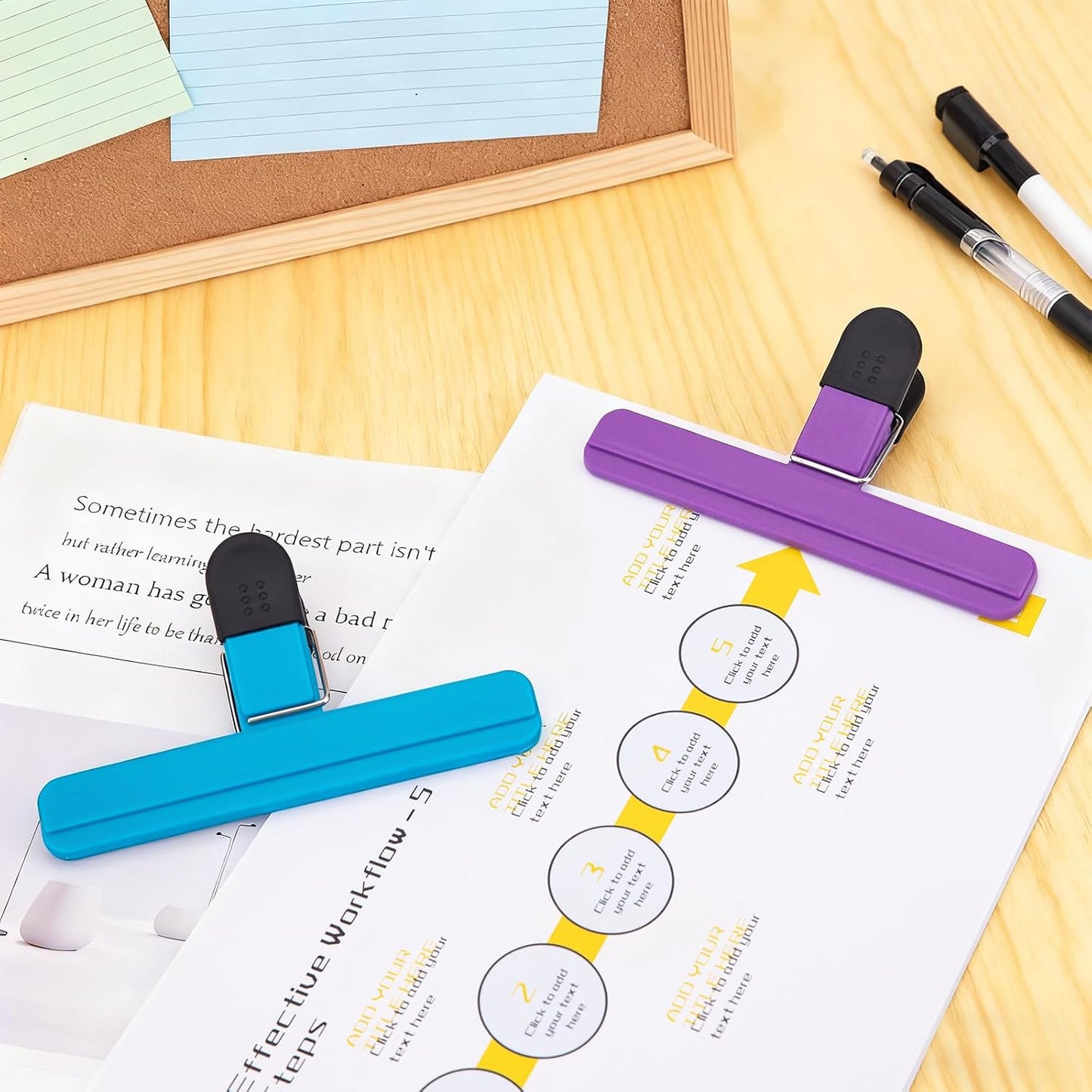 OWLKELA Chip Clip, 12 Pack Colors Wide Open Bag Clips for Food Storage, Heavy Duty Seal Grips Plastic Food Clips for Snack, Food Packages (6 inch x 3.4 inch)