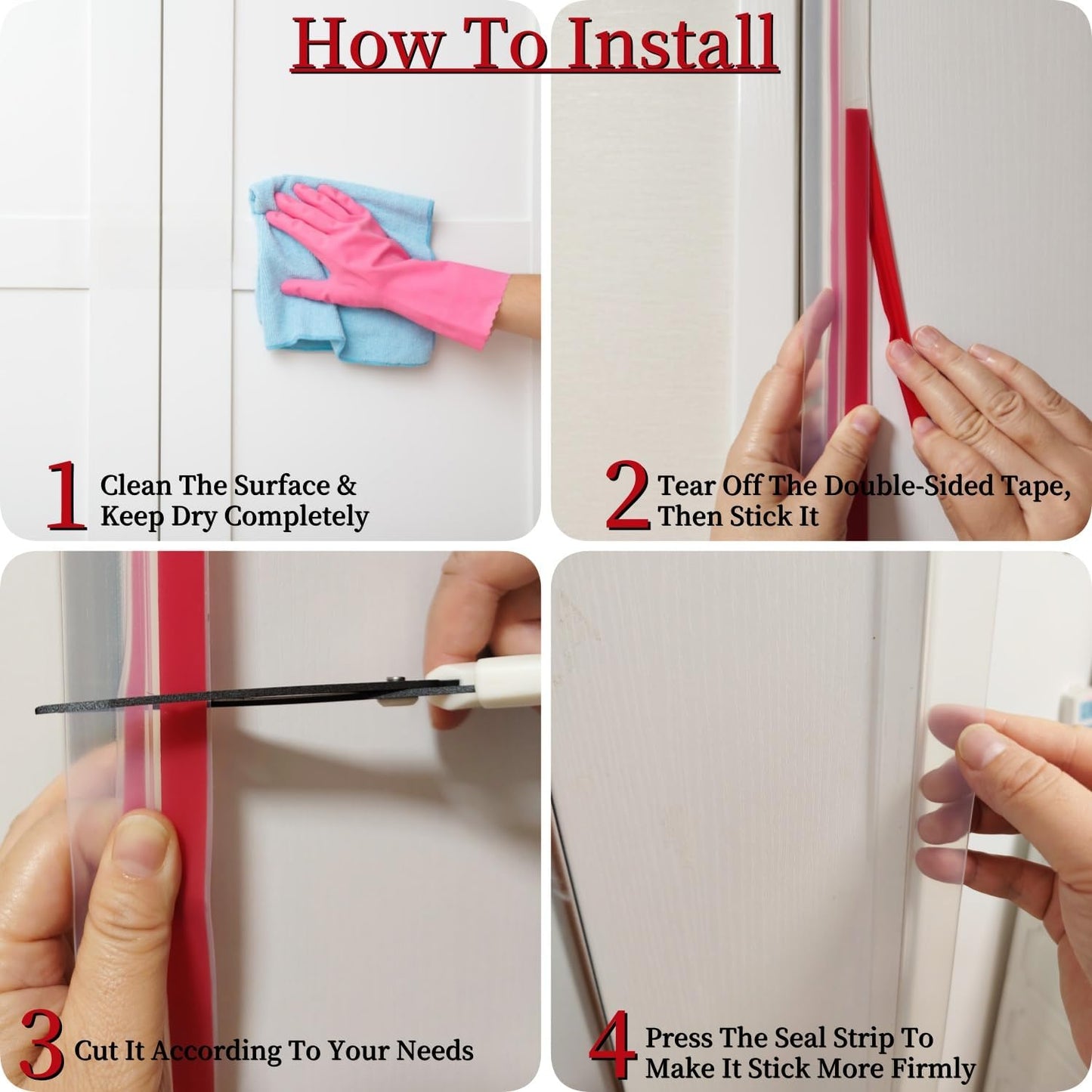 T Shape Door Seal Strip for Door & Windows Gaps,Draft Stopper Bottom Sweep Weather Stripping for Energy Saving, Noise Reduction,Easy Install (Transparent, 1.38" W x 19.7Ft)