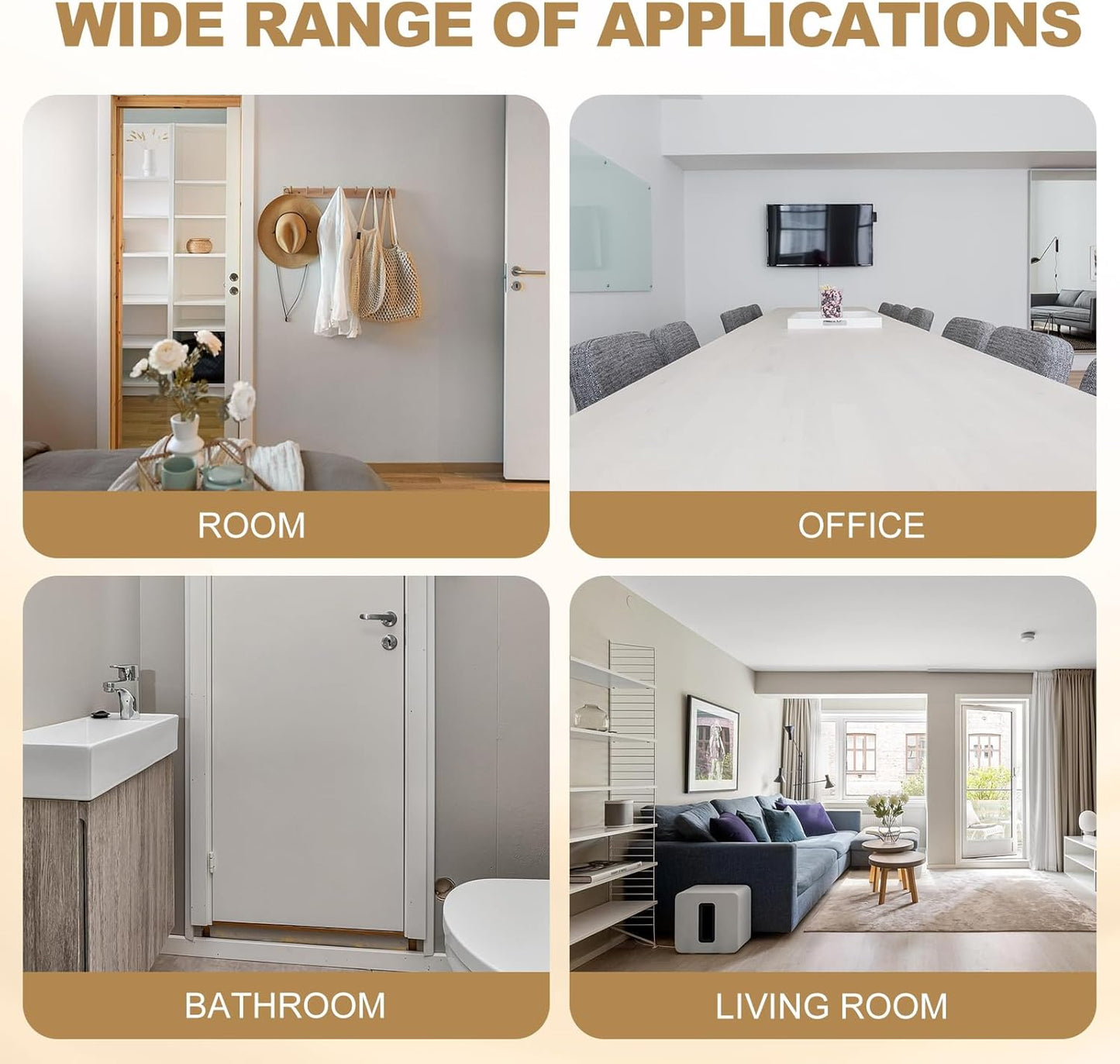 MECCANIXITY Magnetic Door Stoppers Stainless Steel Door Stops, Wall Floor Mounted Doors Holder Keep Doors Open for Home Office Closet (Golden Bronze)