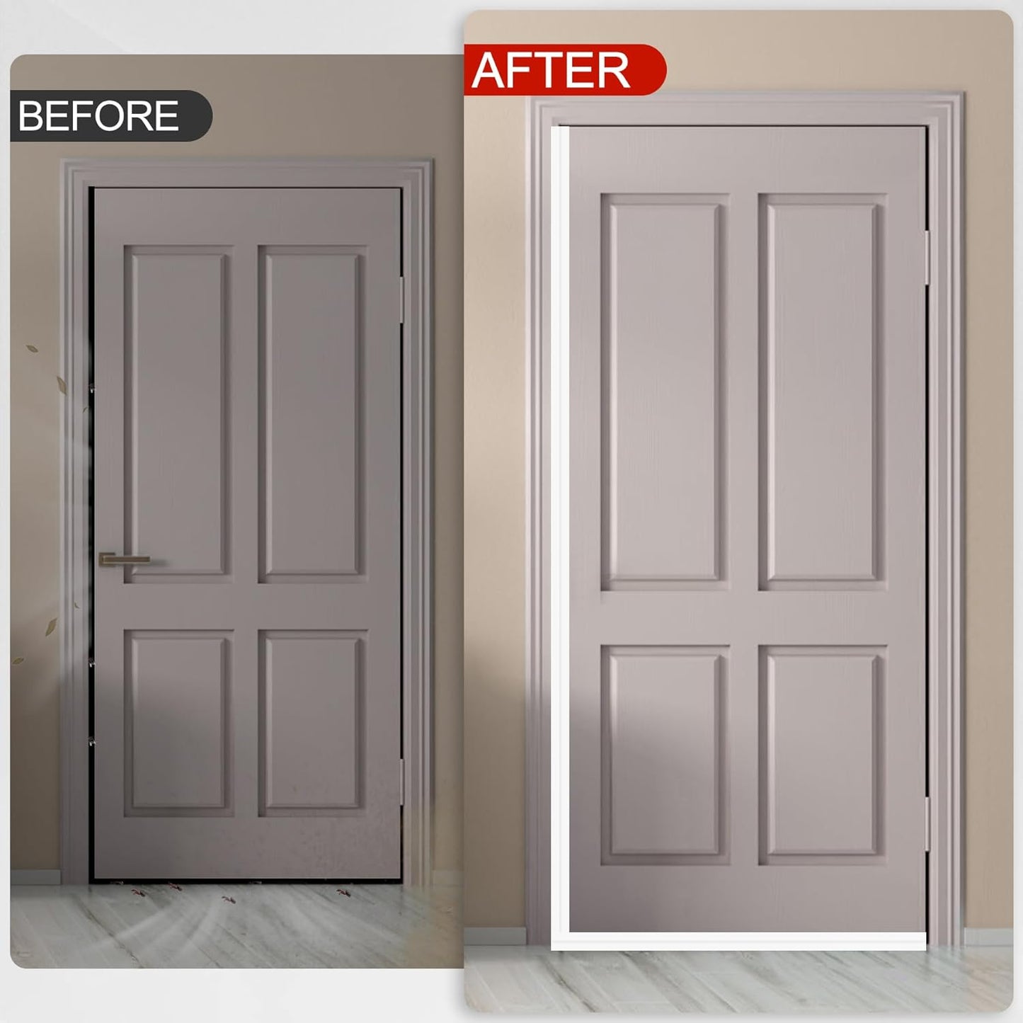 MYFAMIREA Door Weather Stripping 1IN (W) x 20FT (L) Door Draft Stopper Seal Tape Silicone Seal Strip Self Adhesive Shower Sweep Insulation Tape Side Bottom Strip for Sliding Glass Window Gap, White