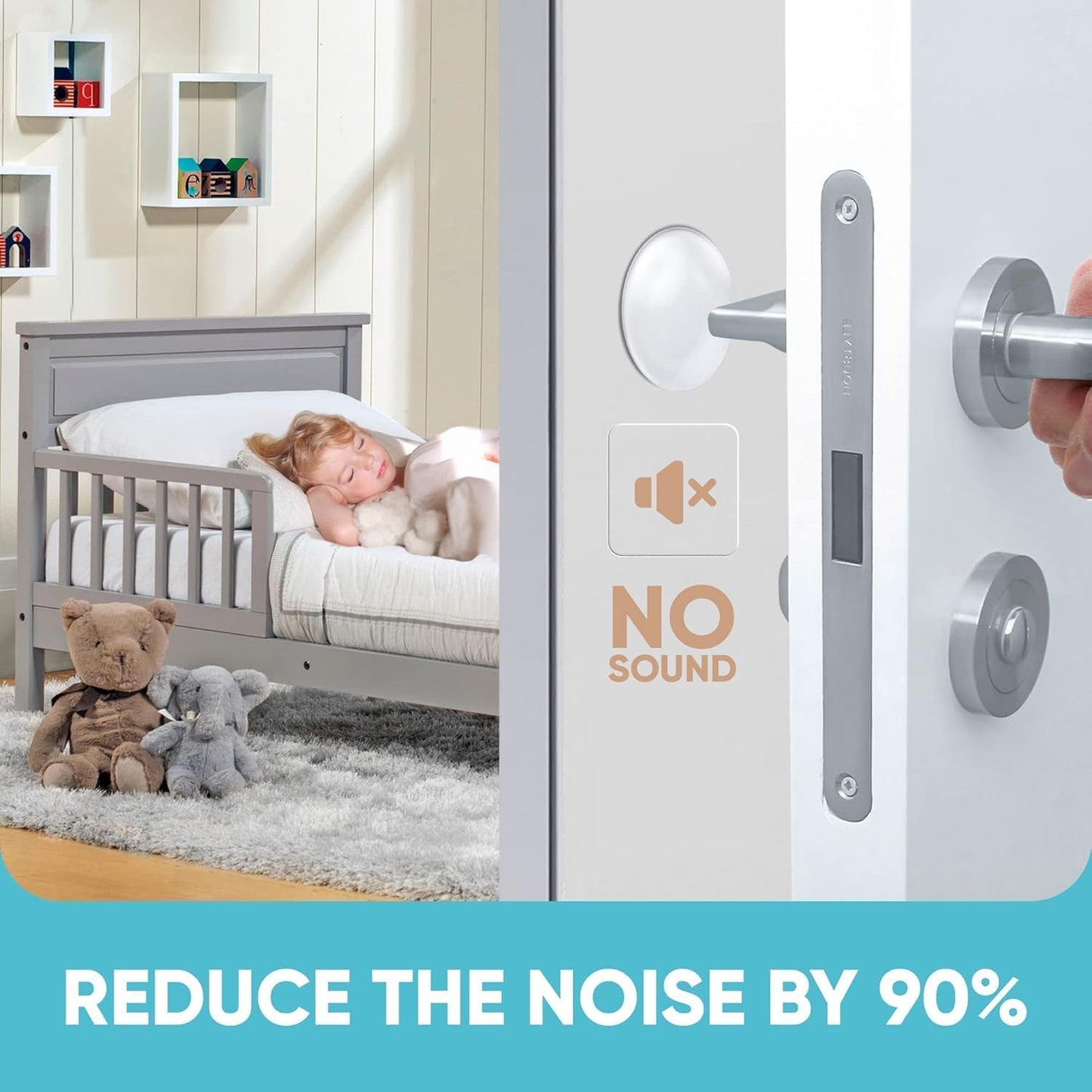 Strongest Home Wall & Door Handle Stopper 2" Set of 10 Pieces of Clear Rubber Door Knob, Round Wall Shield Cushion, Quiet Wall Protector for Door Handle, Guard Door Bumper Silencer Self - Adhesive