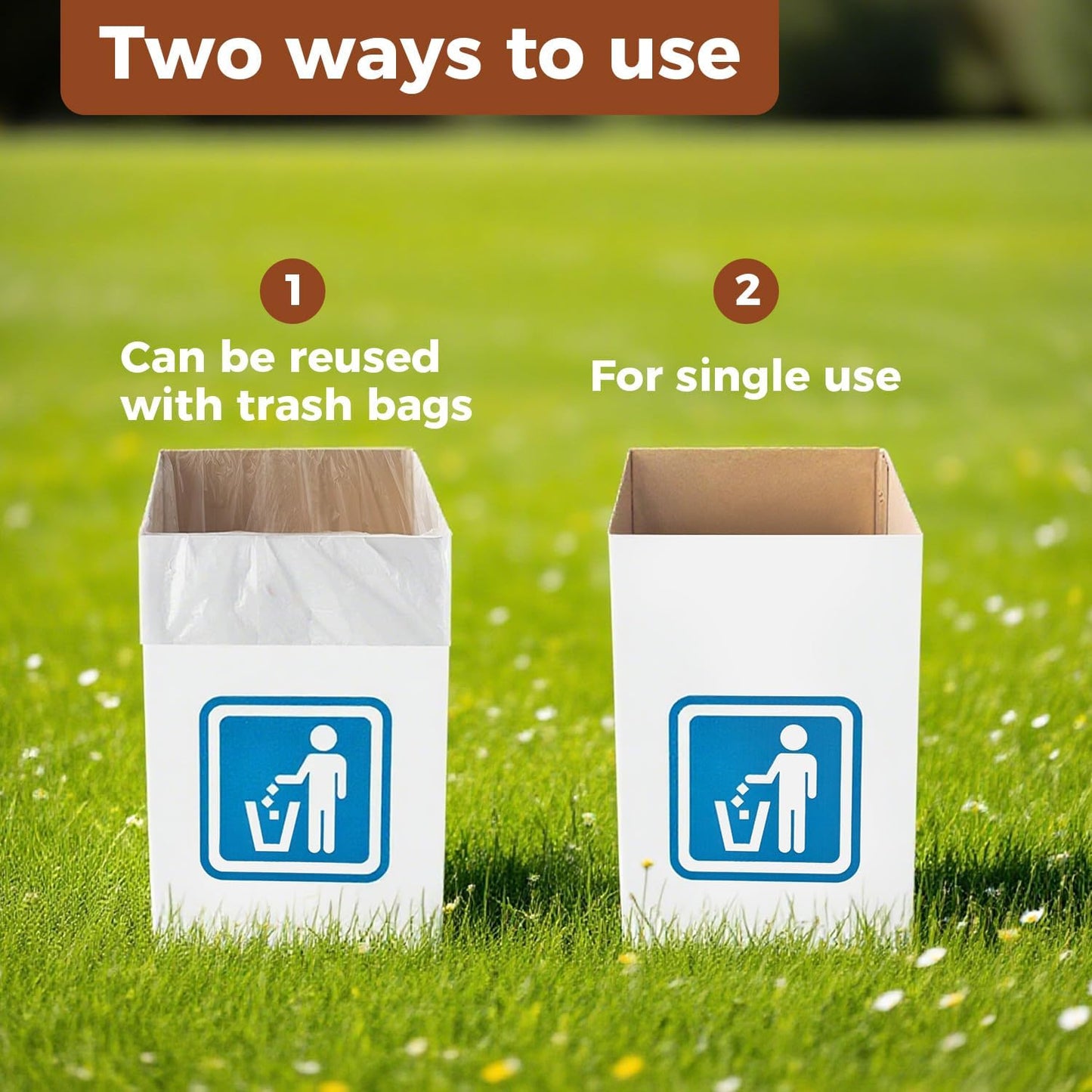 (10 Pack) 13 Gallon Disposable trash cans for parties,Reusable Pop up garbage can,In-Home Recycling Bins(Comes with 20 disposable trash bags)