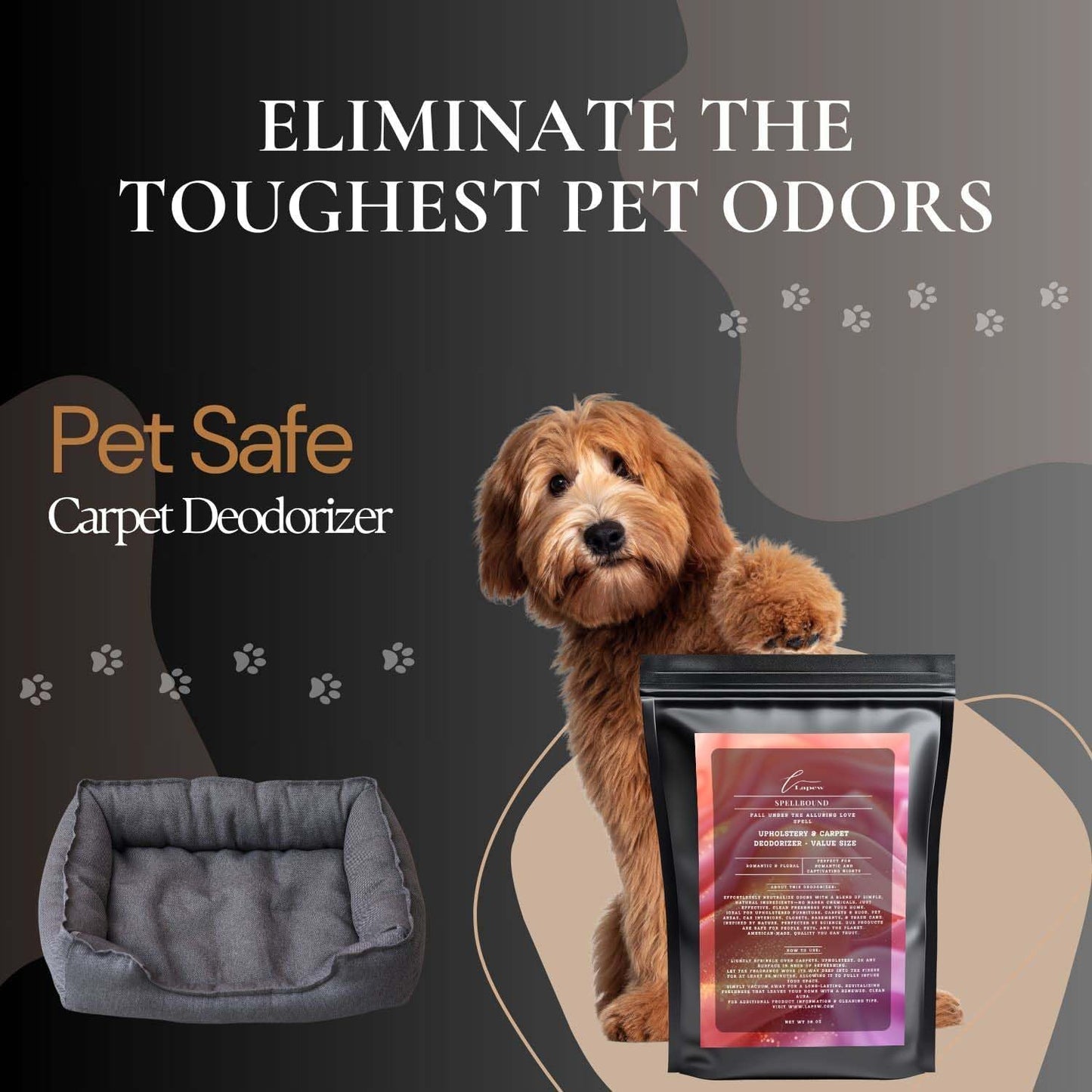 Spellbound Carpet Freshener Powder Refill 36 oz | Powerful Odor Eliminator for Home | Upholstery Deodorizer | Carpet Deodorizer | Pet Urine | Cat Litter Box | Love Spell Fragrance