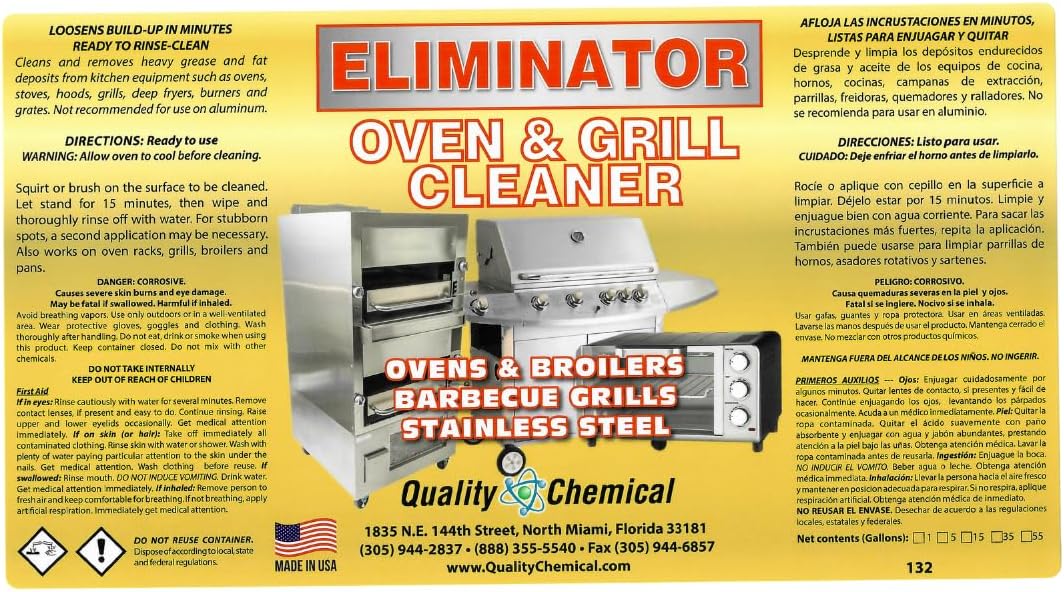 Quality Chemical Oven Cleaner & Grill Cleaner - Heavy-Duty/Fast Acting & Easy to Use/Degreaser/Heavy Duty Oven Cleaner/Best Oven Cleaner/Made in USA - 128 oz (Pack of 4)